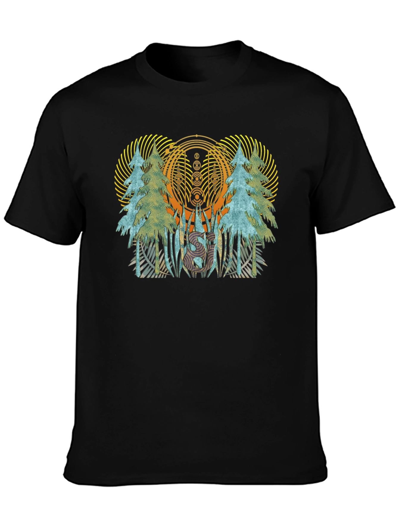 Black Nature Inspired Graphic Tee view 3