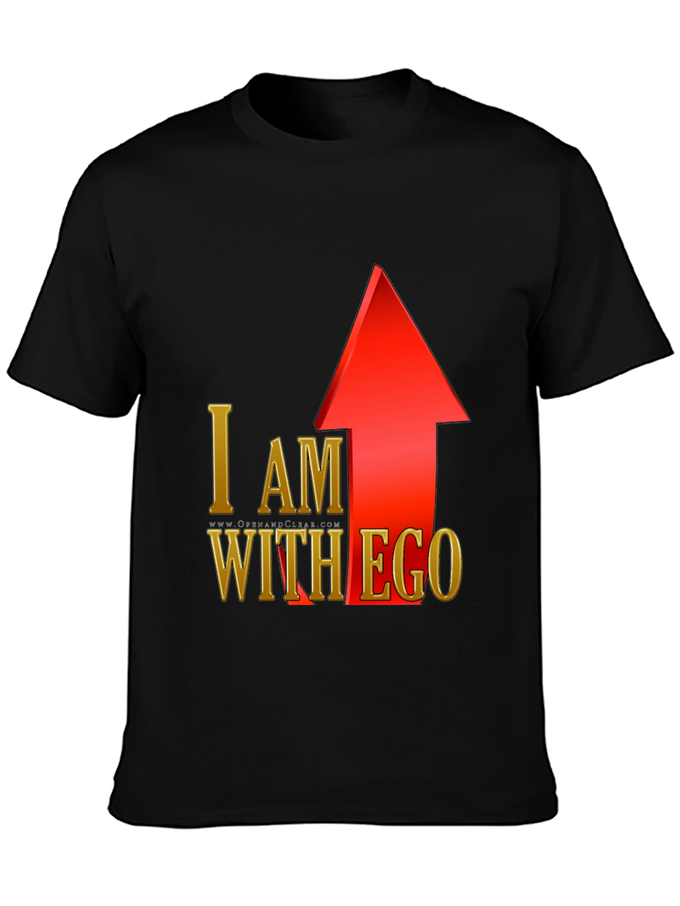 Black I Am With Ego Graphic T-Shirt - Black view 3