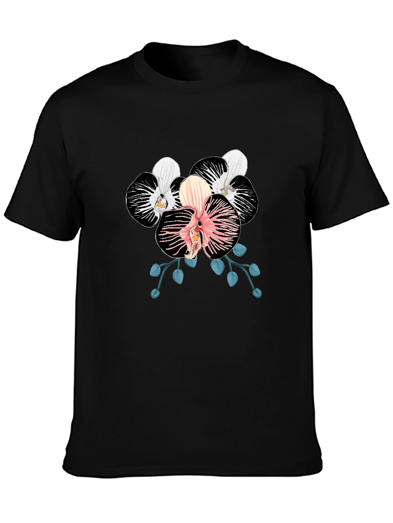 Black Orchid Graphic Print Black T-Shirt view 3