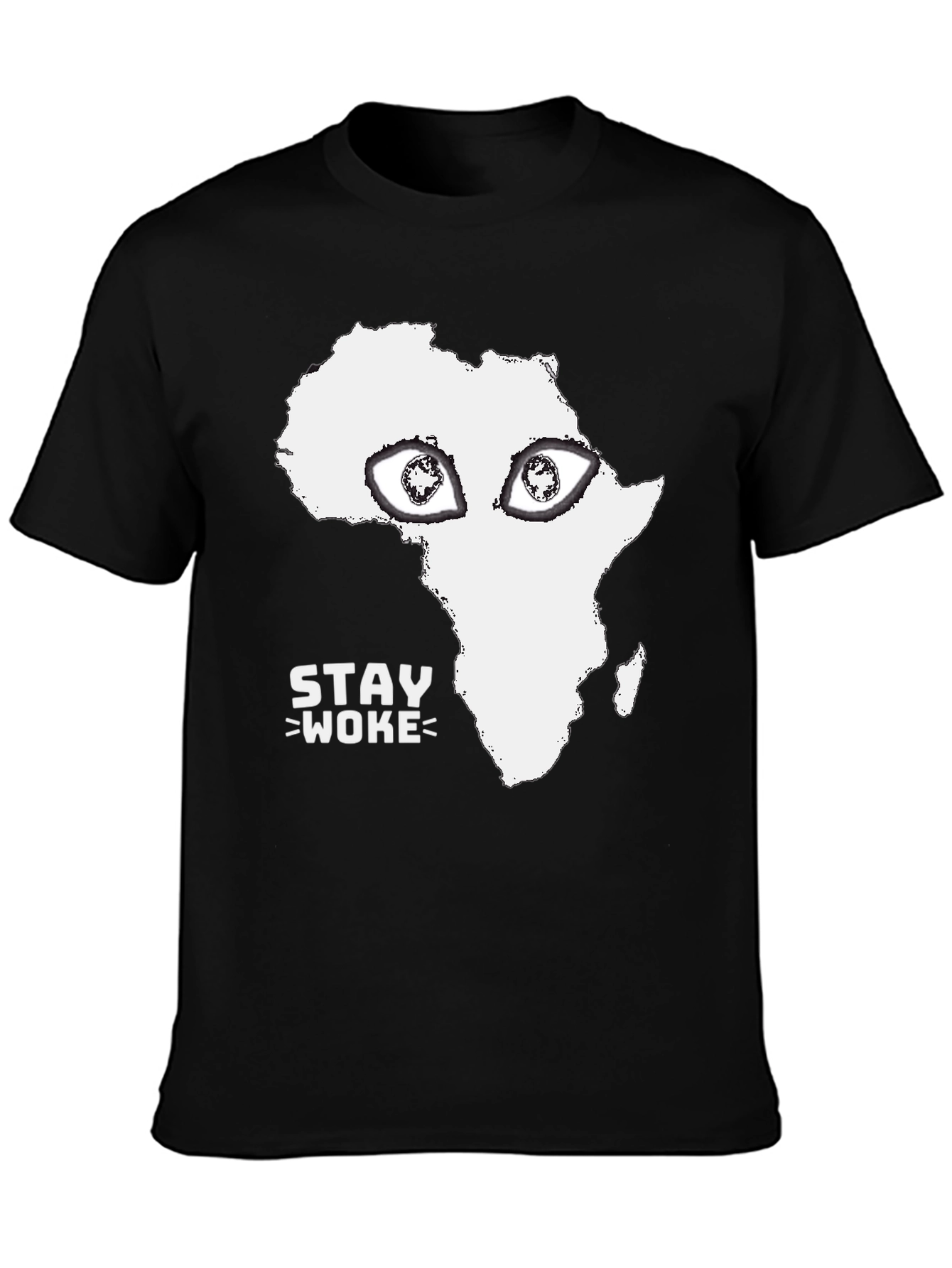 Black Stay Woke Africa Graphic Tee view 3