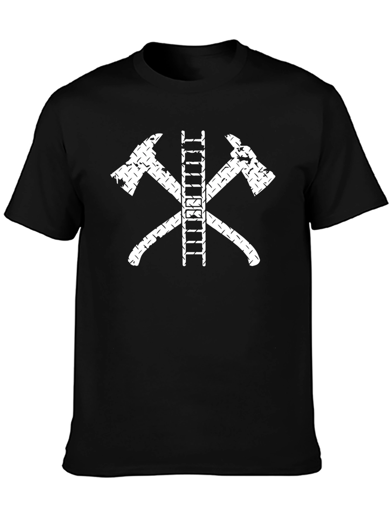 Black Firefighter Axes & Ladder T-Shirt view 3