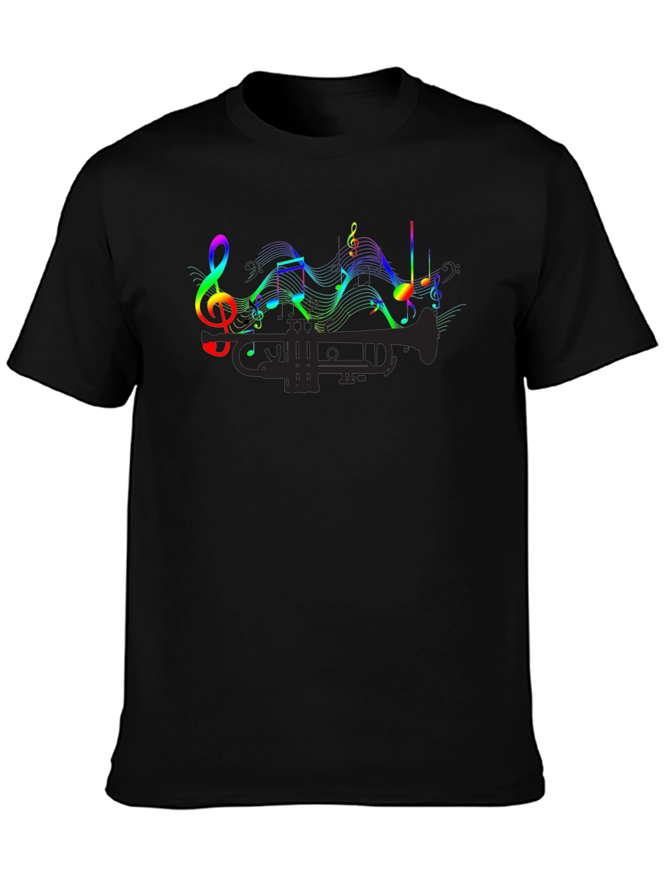Black Musical Trumpet Graphic Tee view 3
