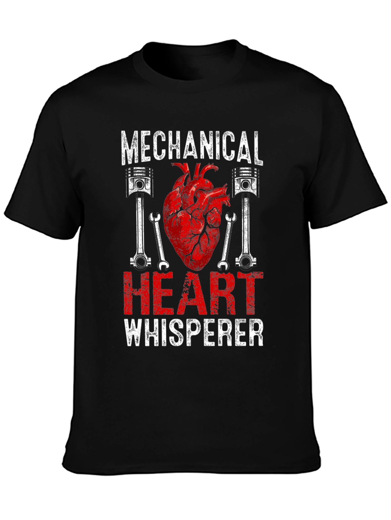 Black Mechanical Heart Whisperer Graphic T-Shirt view 3