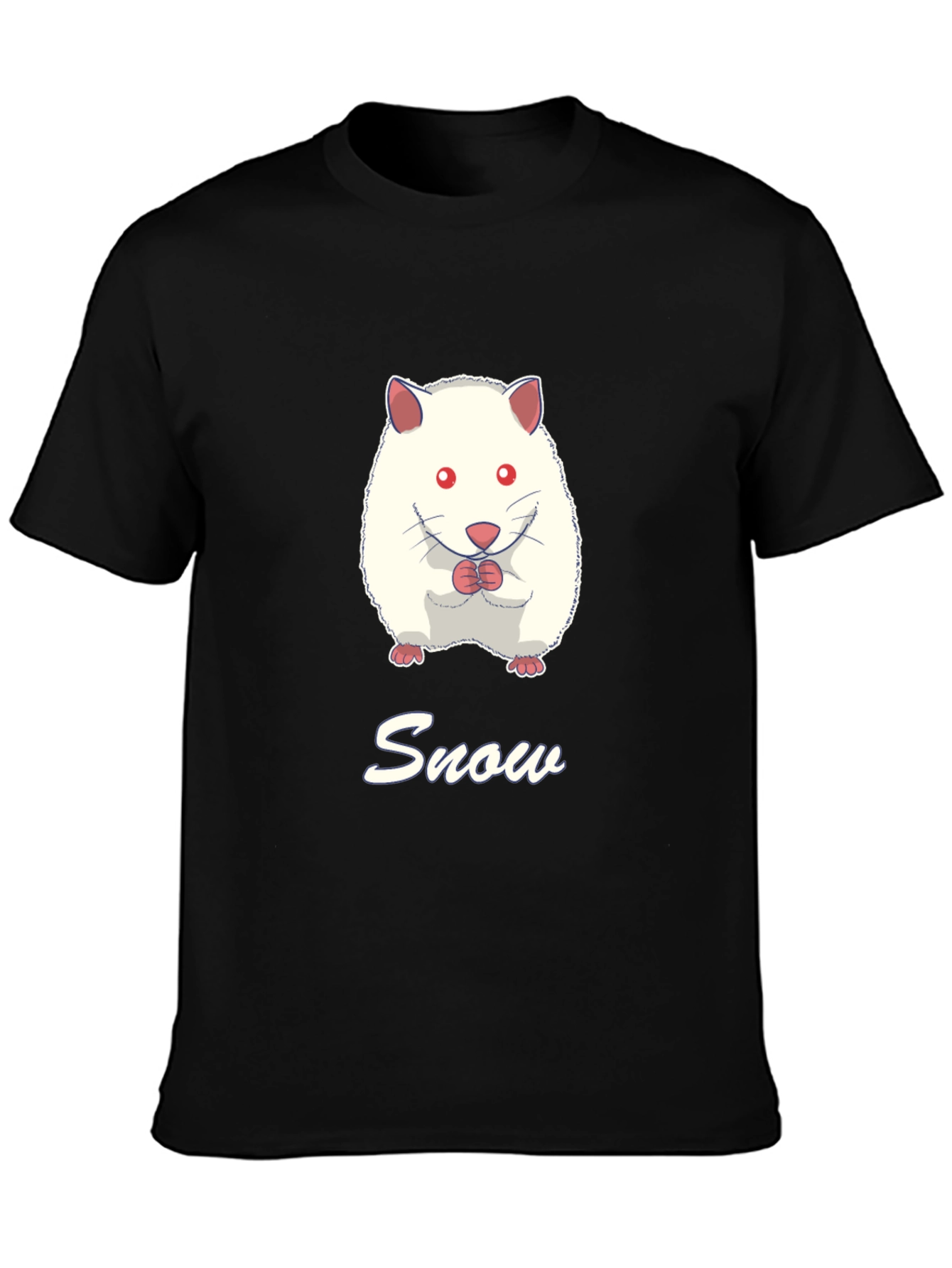 Black Snow Hamster Graphic Tee - Cute Pet T-Shirt view 3