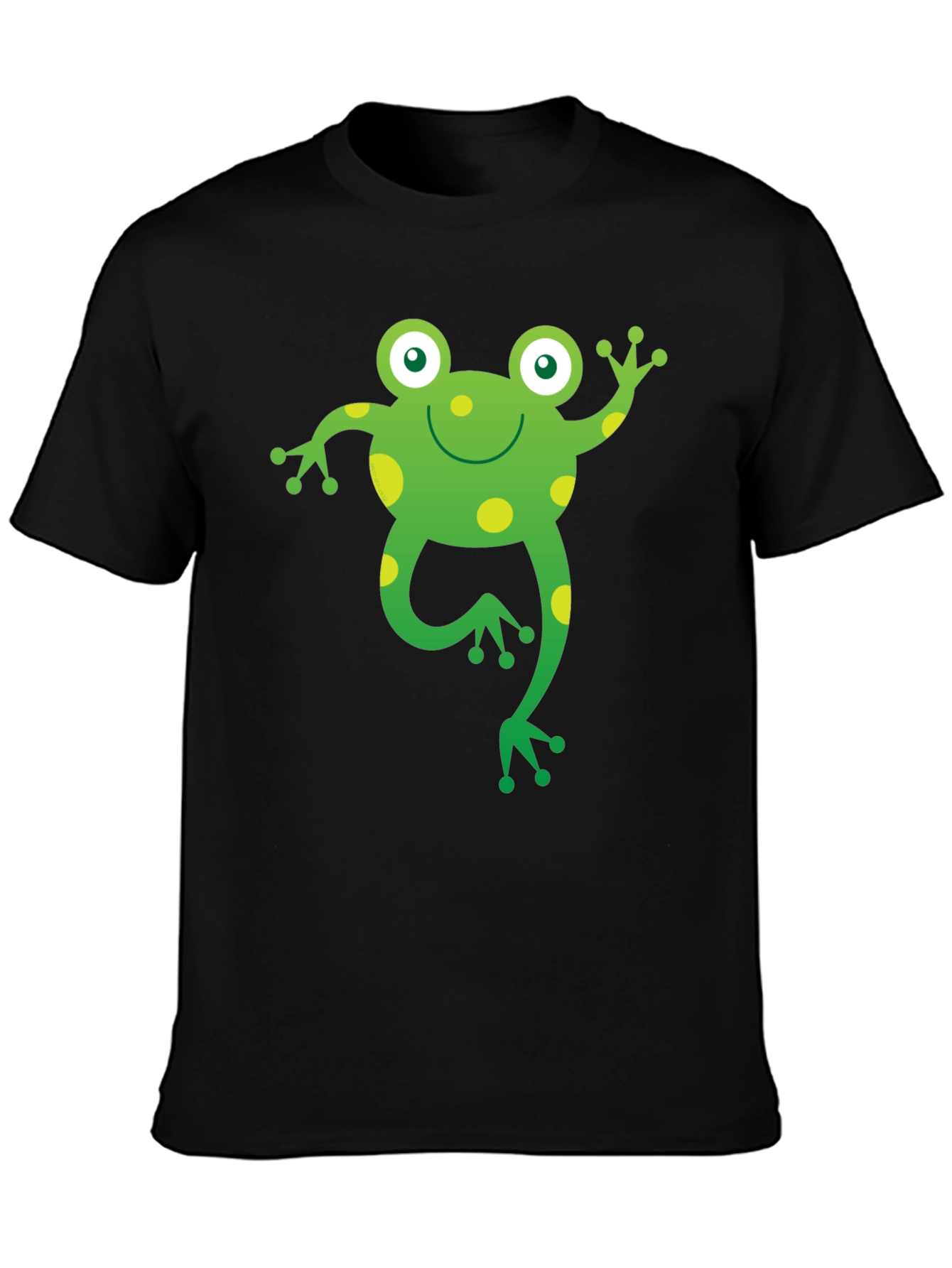 Black Fun Frog Graphic T-Shirt - Black Cotton Tee view 3
