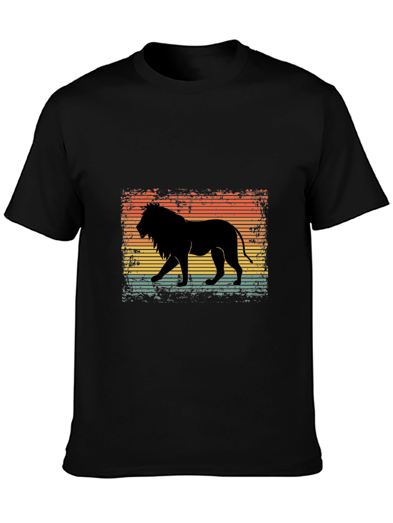 Black Retro Lion Graphic T-Shirt - Stylish Men's Tee view 3