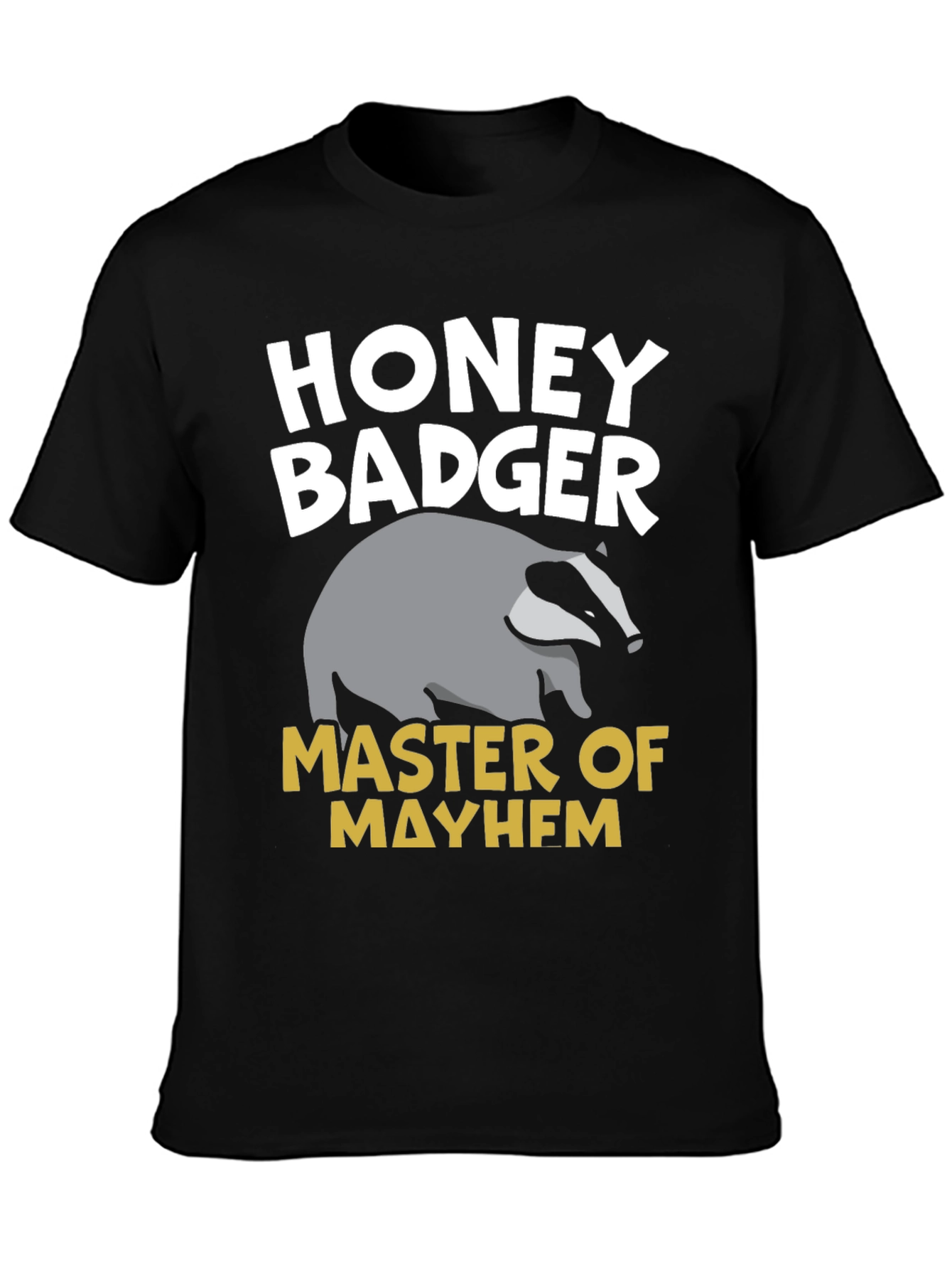 Black Honey Badger Master of Mayhem Graphic T-Shirt view 3