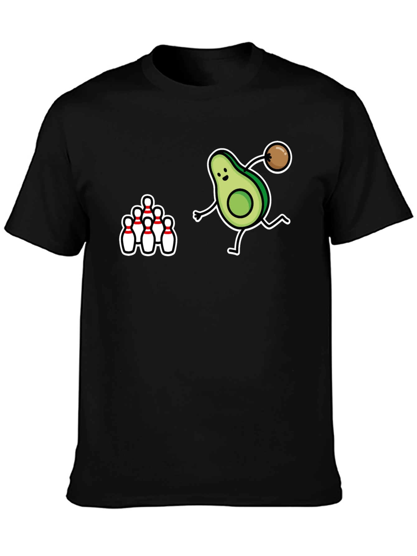 Black Avocado Bowling Strike Graphic T-Shirt view 3