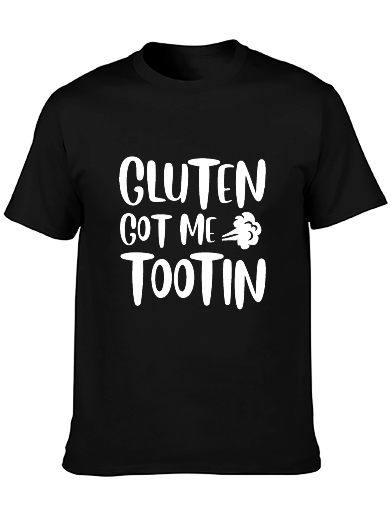 Black Gluten Got Me Tootin' Graphic Tee - Funny T-Shirt view 3