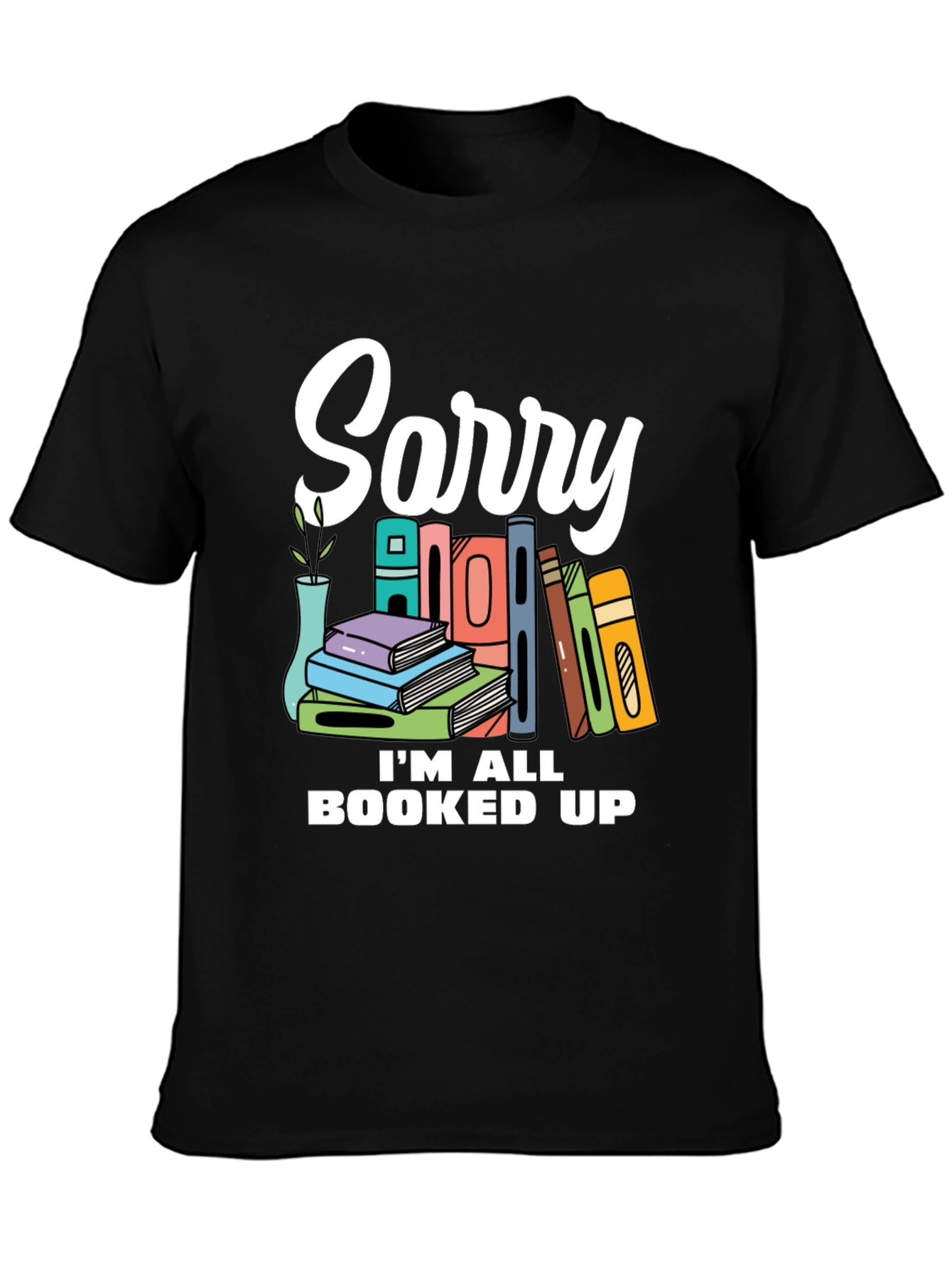 Black Booked Up T-Shirt - For Book Lovers! view 3
