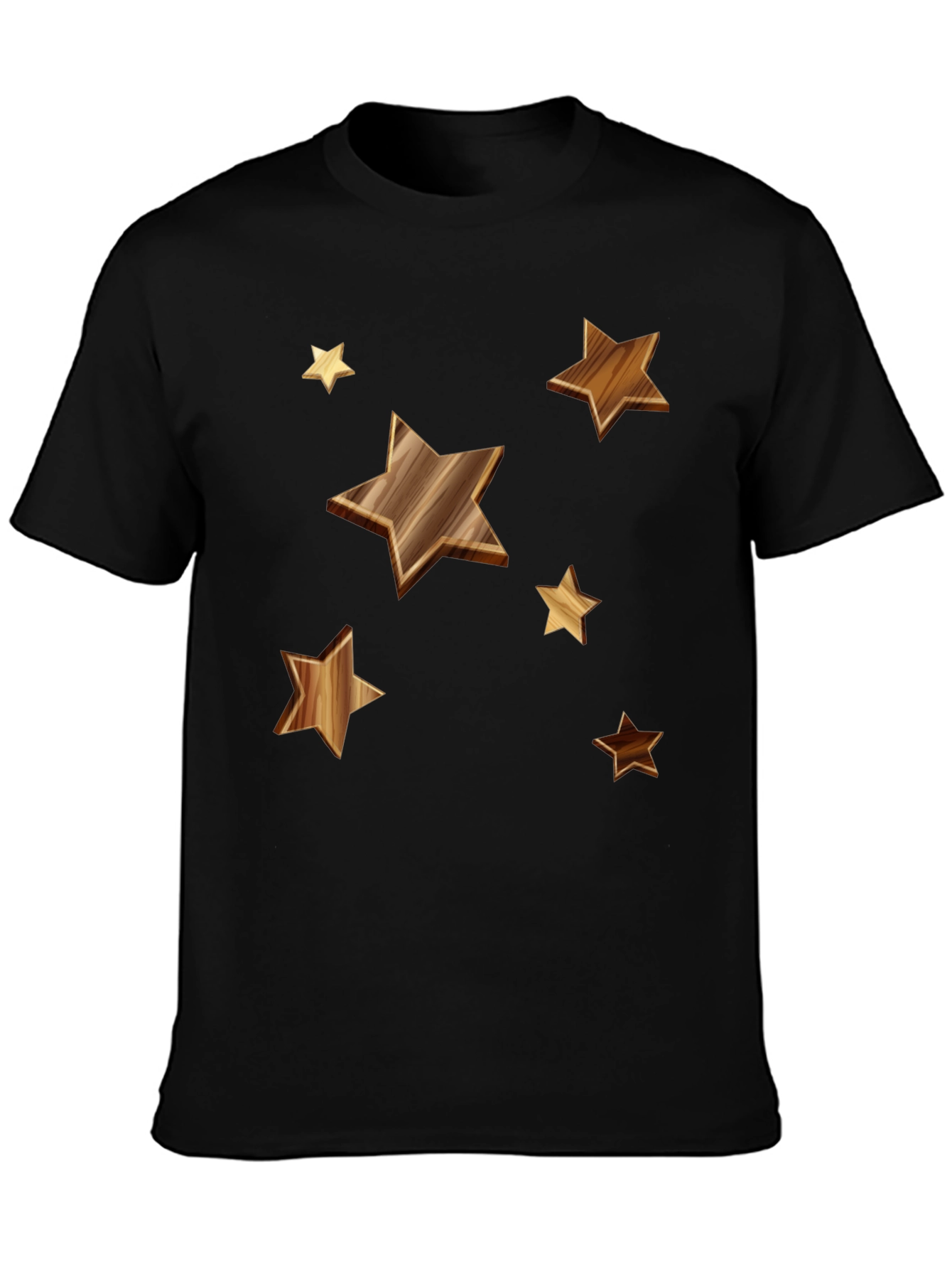 Black Starry Woodgrain Tee - Casual Cotton Comfort view 3