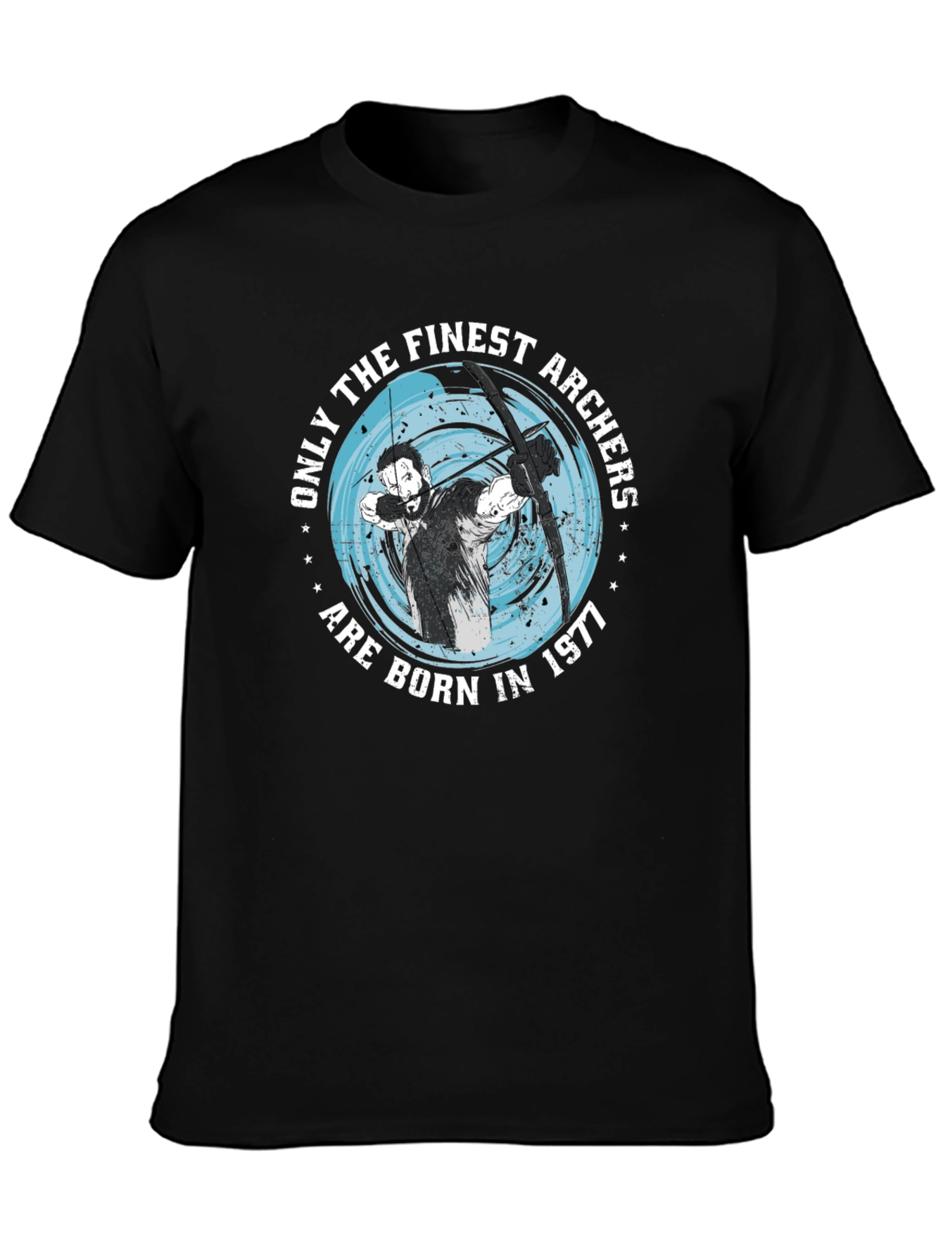 Black Finest Archers Born in 1977 T-Shirt view 3