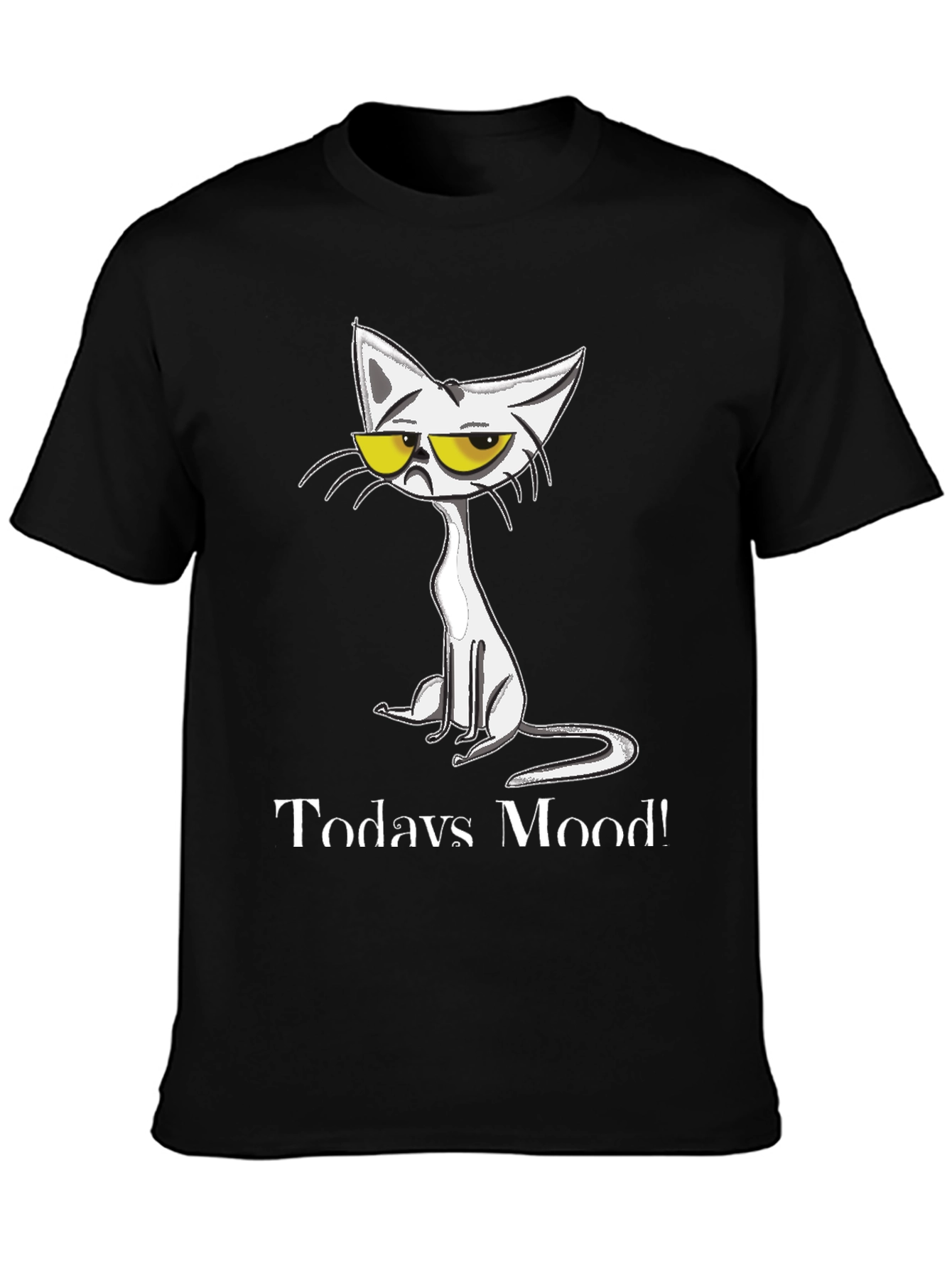 Black Grumpy Cat T-Shirt - Today's Mood Funny Tee view 3