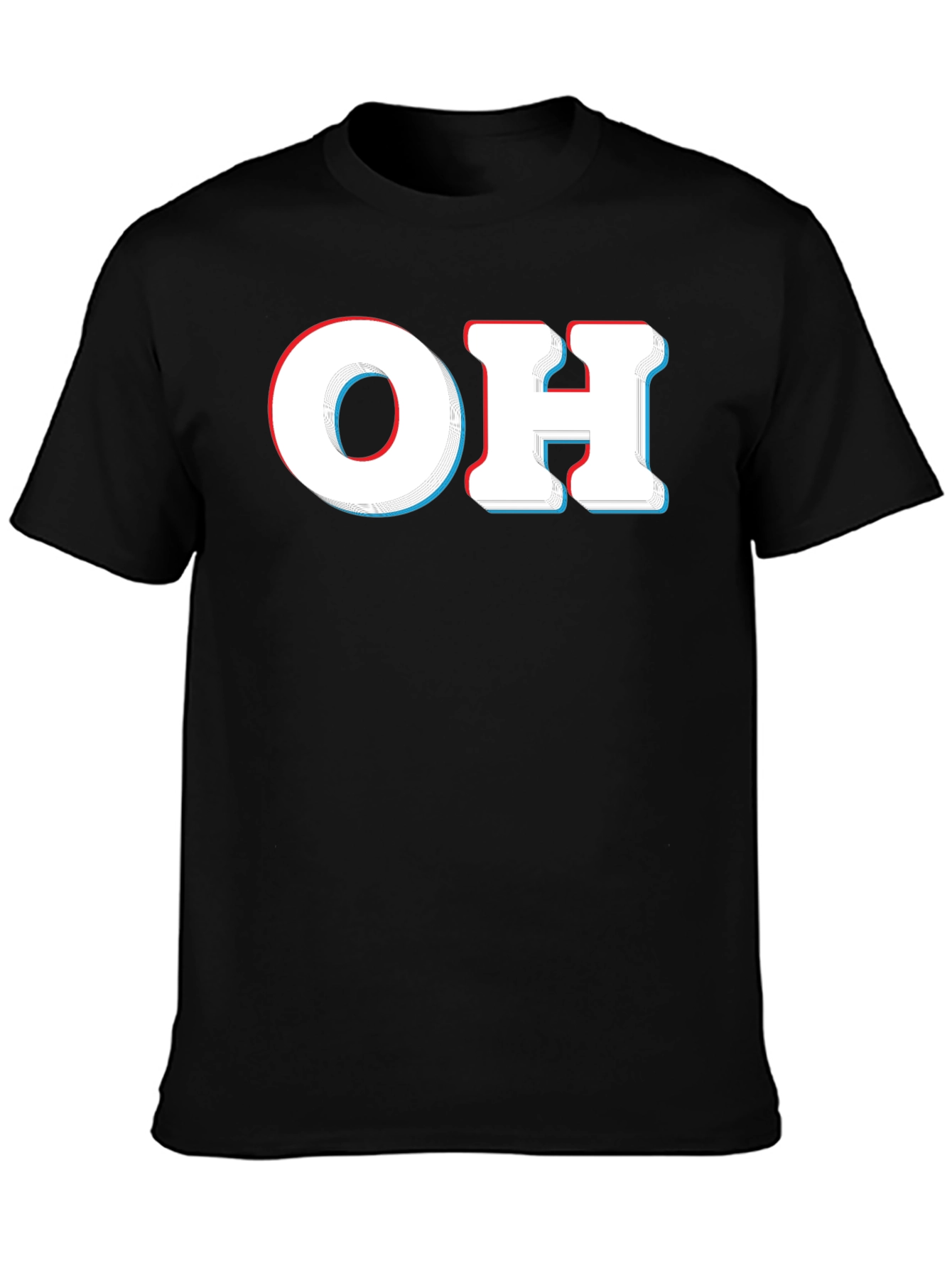 Black OH Graphic Tee - Bold Statement T-Shirt view 3