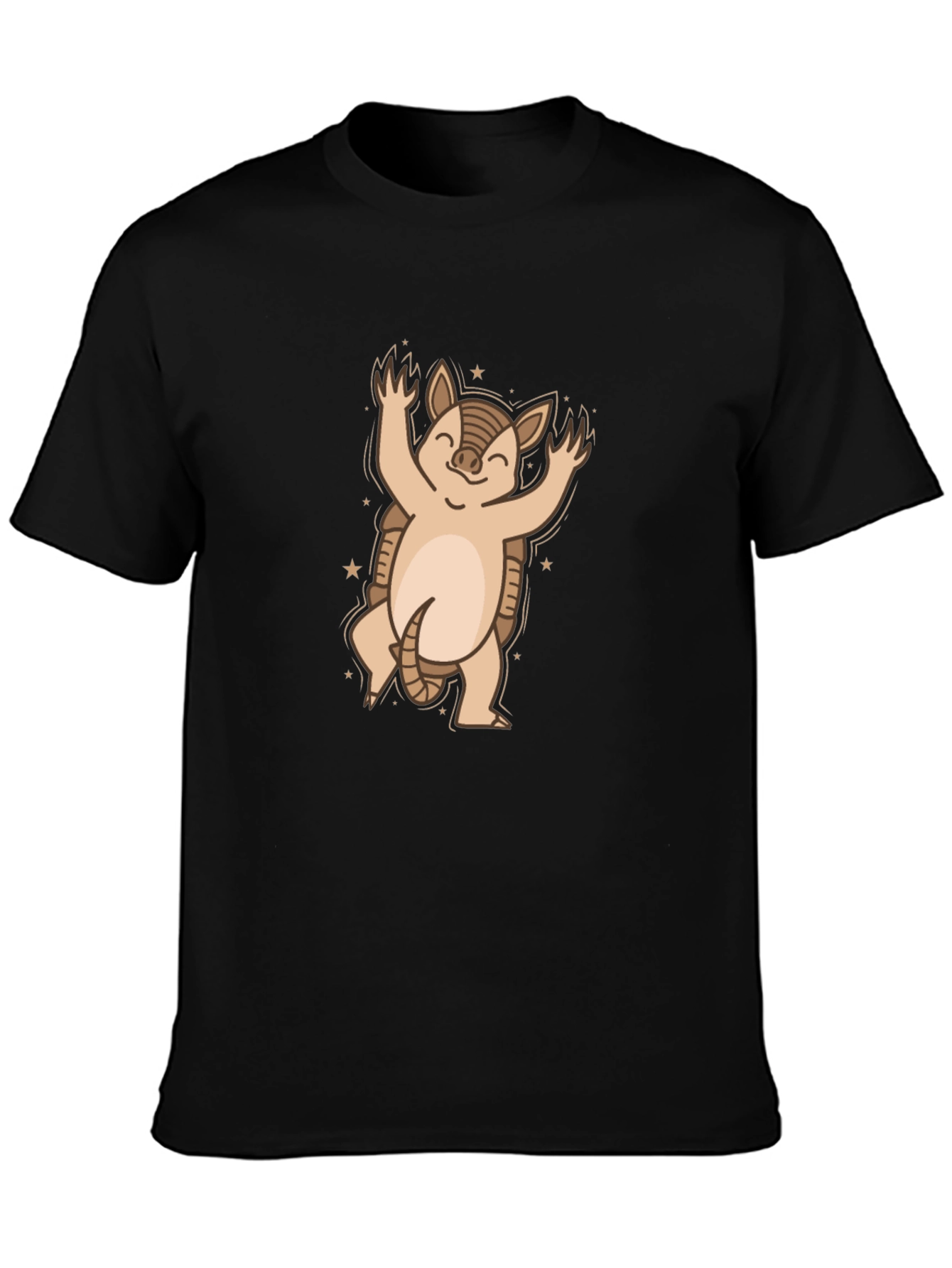Black Armadillo Graphic Tee - Cute Cartoon Animal Shirt view 3