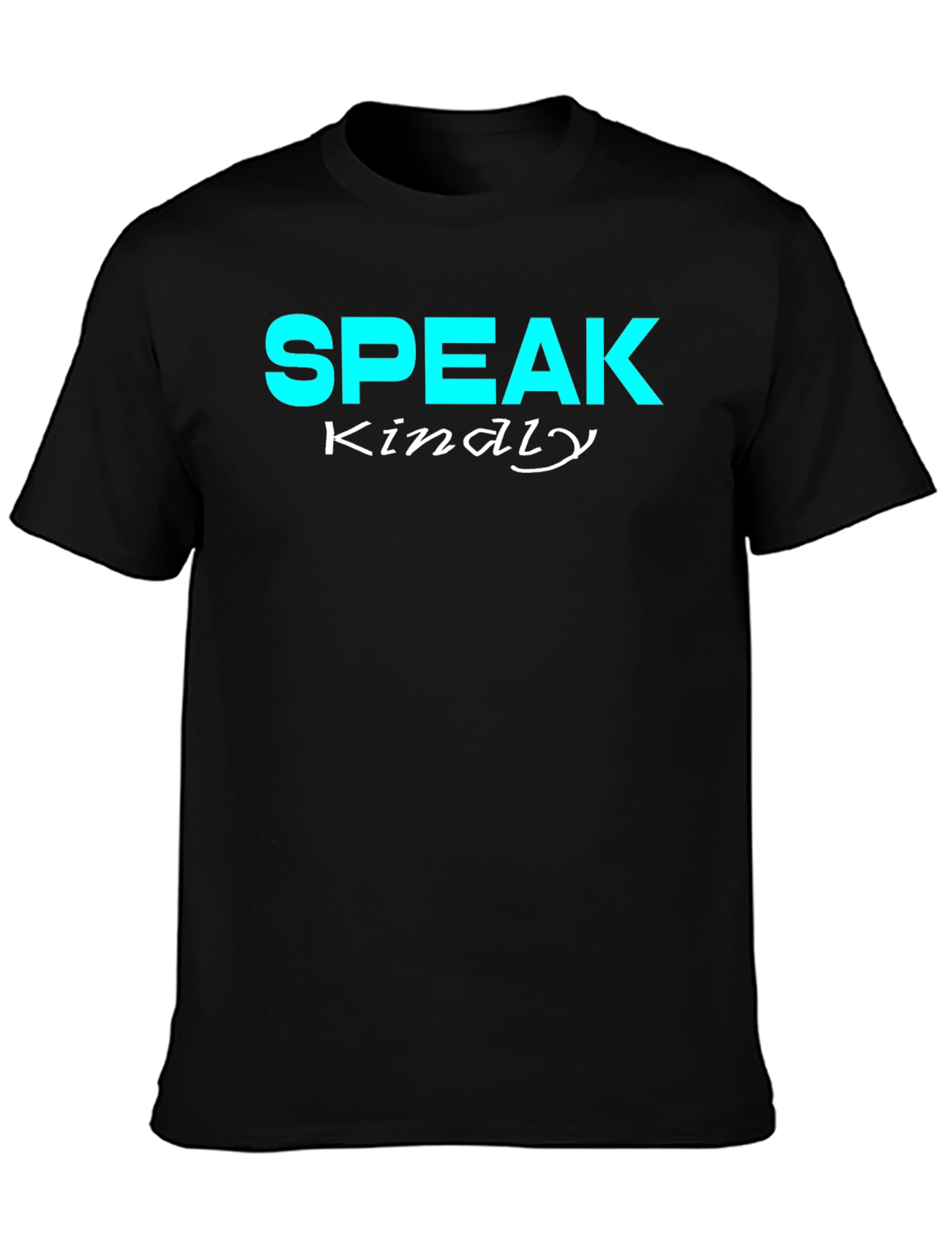 Black Speak Kindly Graphic Tee - Black Cotton T-Shirt view 3