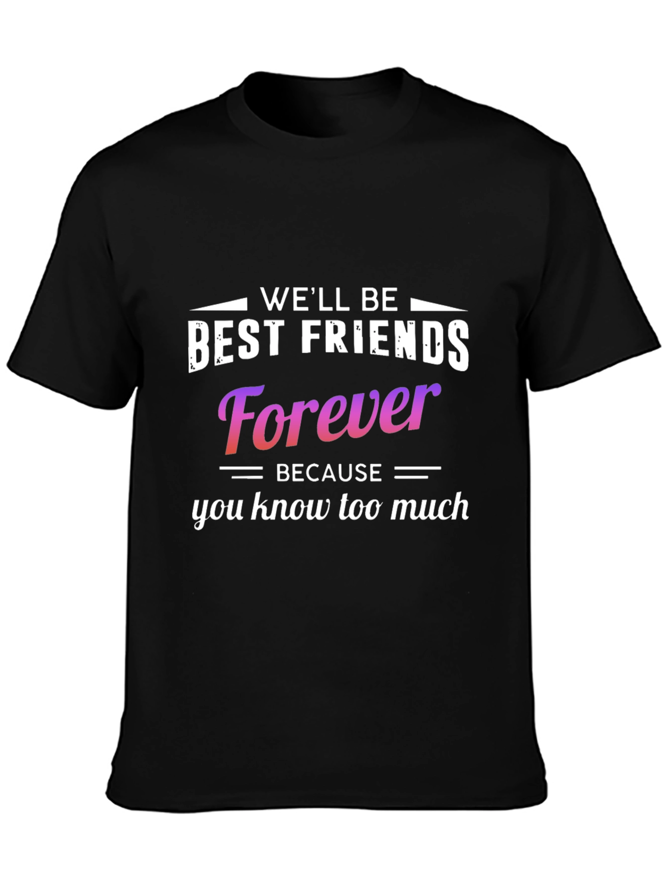 Black Funny Best Friends Forever Graphic Tee view 3