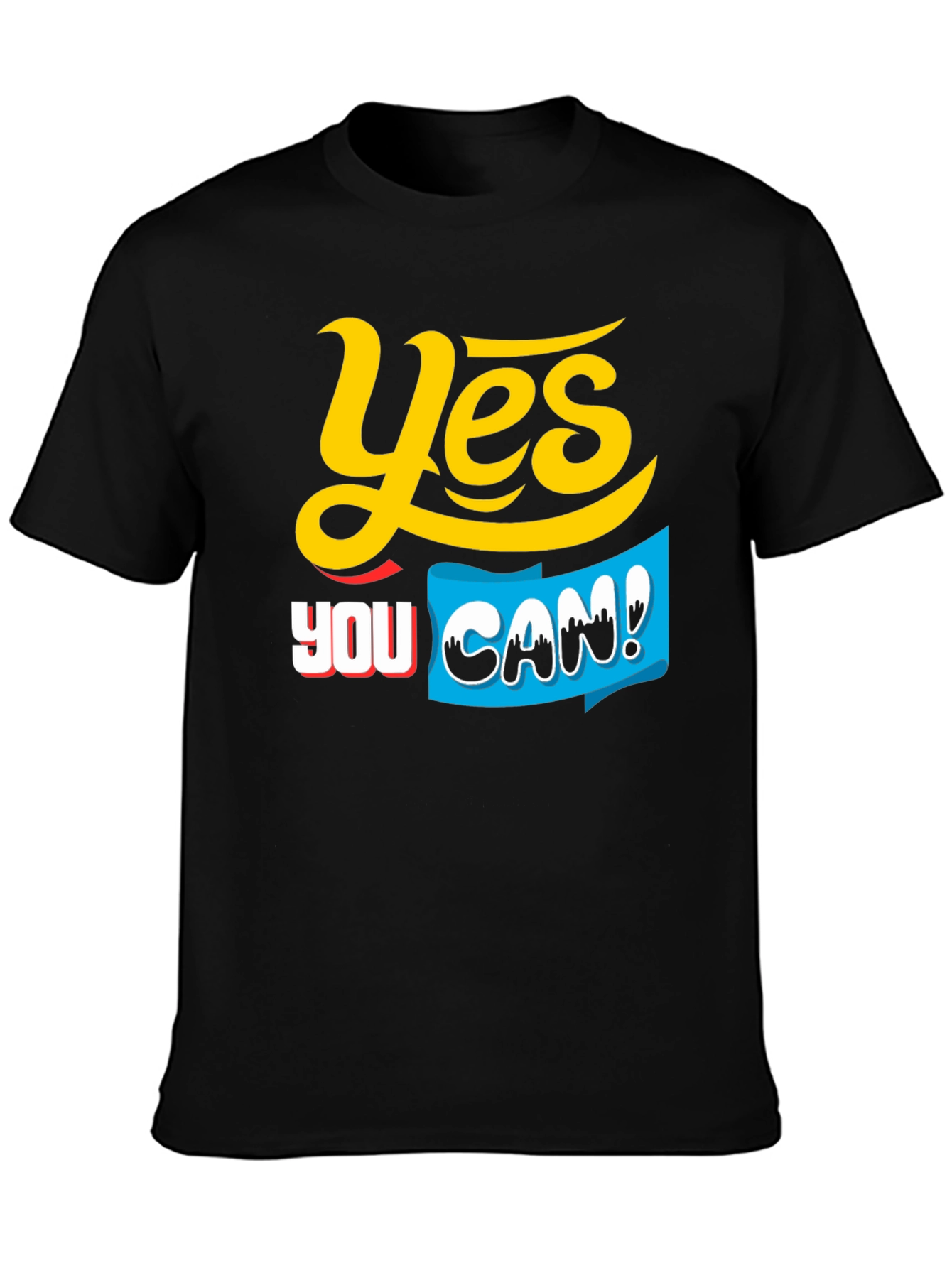 Black Yes You Can! Graphic T-Shirt view 3
