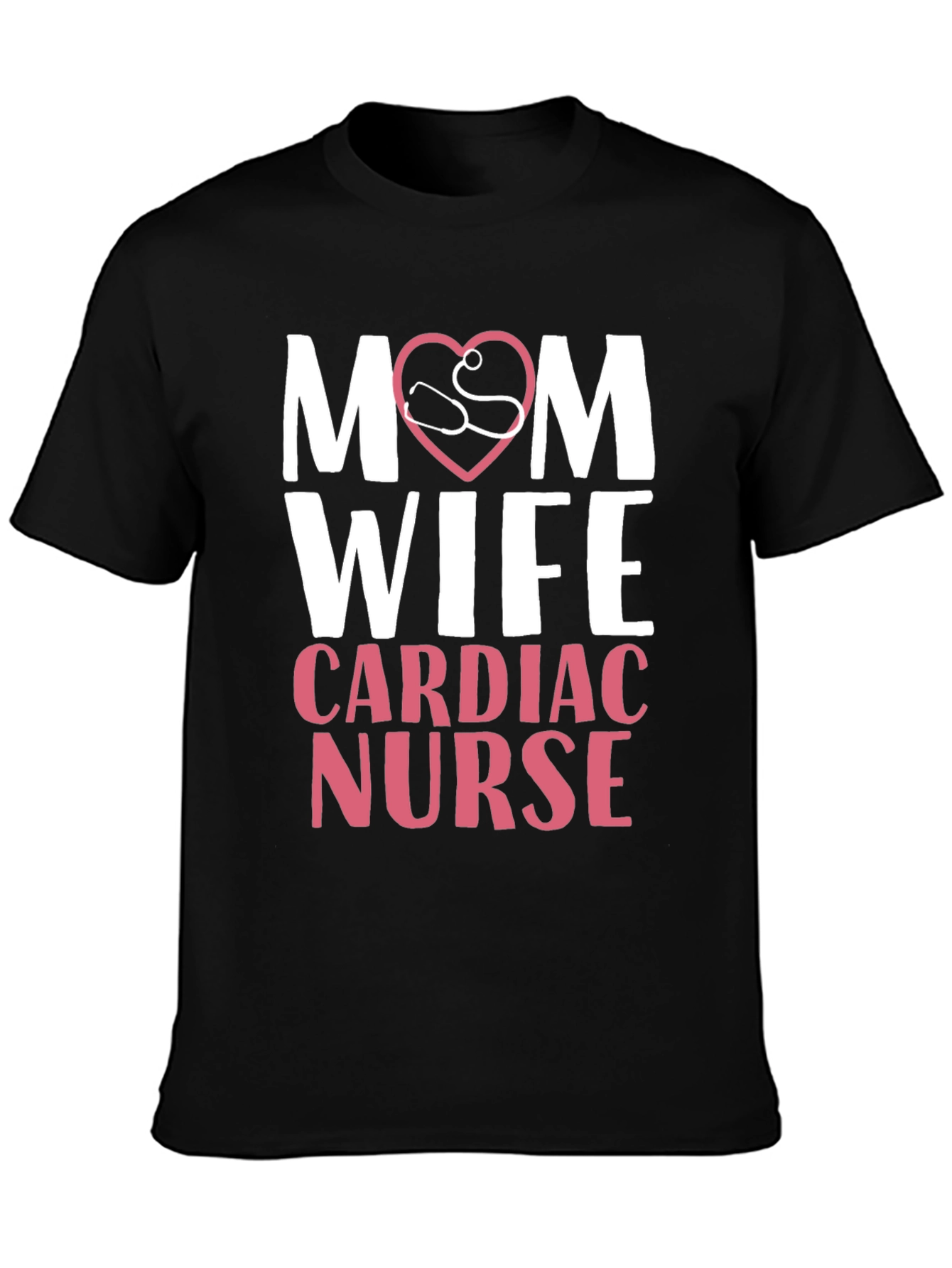 Black Mom Wife Cardiac Nurse T-Shirt view 3