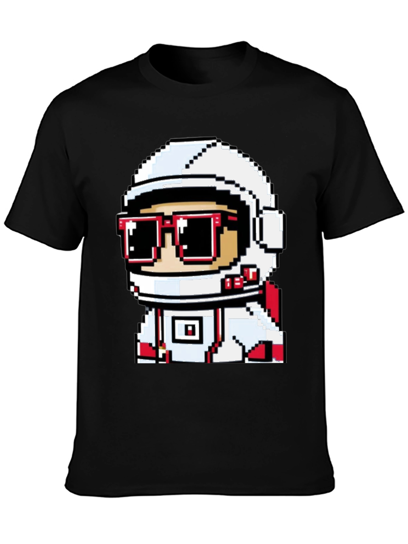 Black Pixel Astronaut Graphic T-Shirt - Black view 3