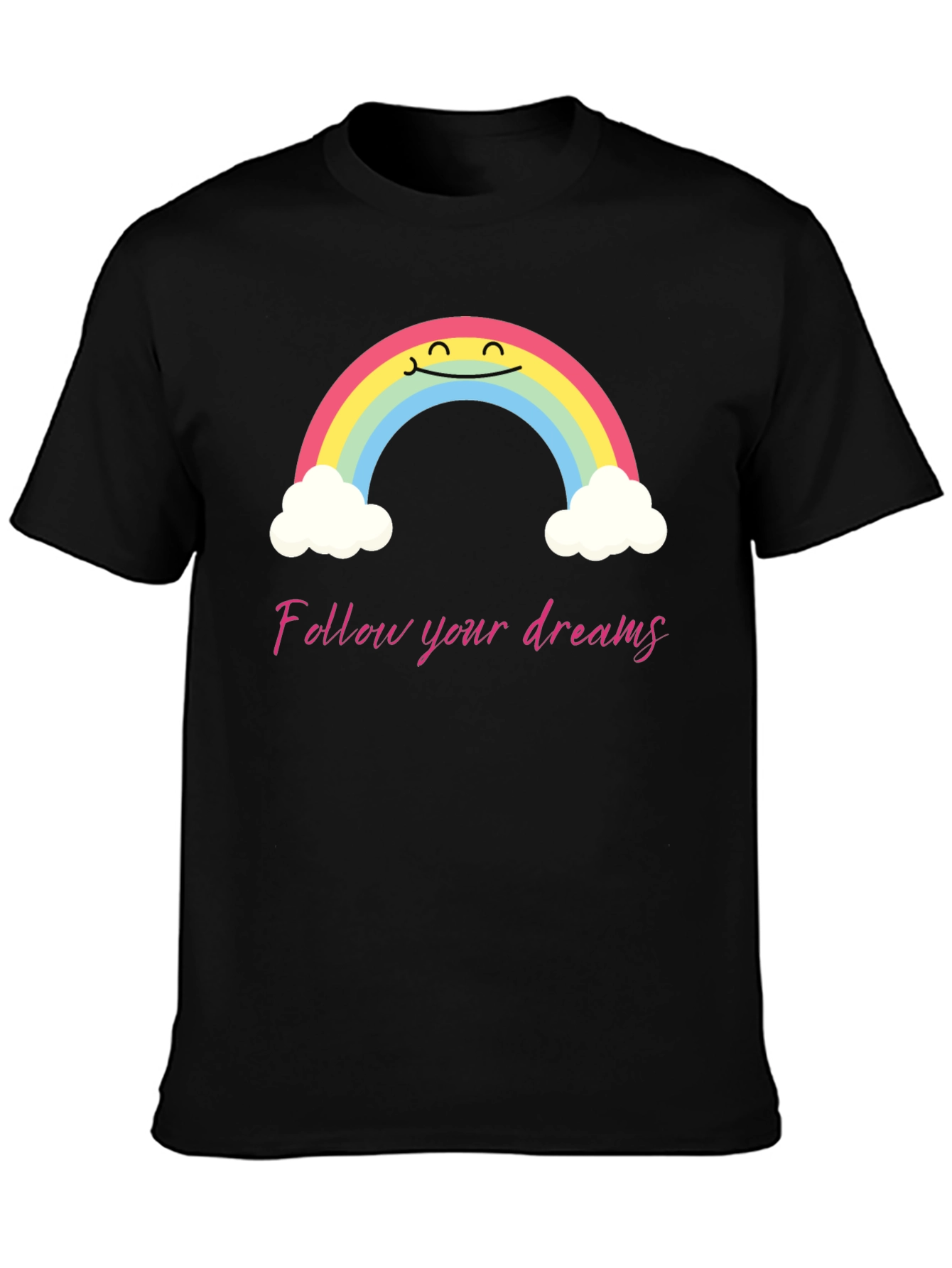 Black Rainbow Dreams Graphic Tee - Follow Your Dreams view 3