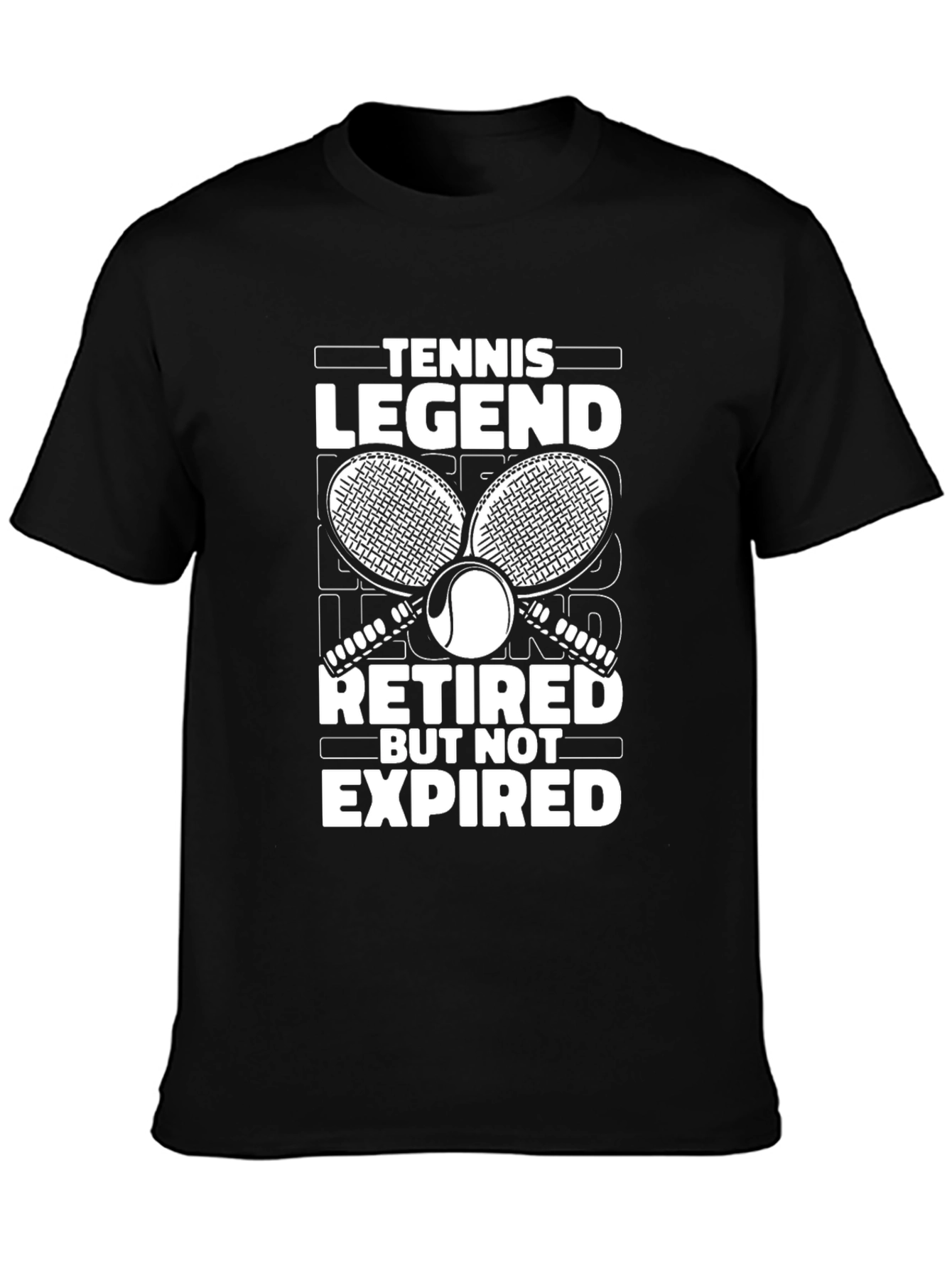 Black Tennis Legend Retired T-Shirt view 3