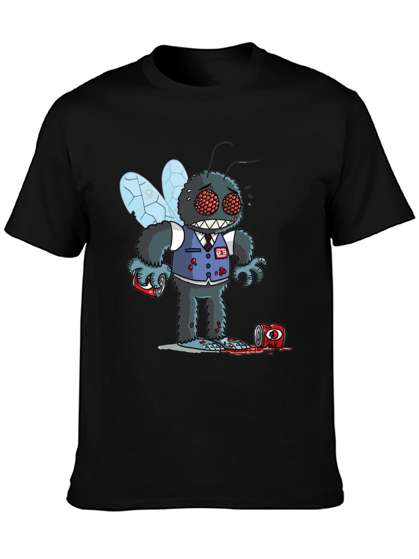 Black Creepy Fly T-Shirt view 3