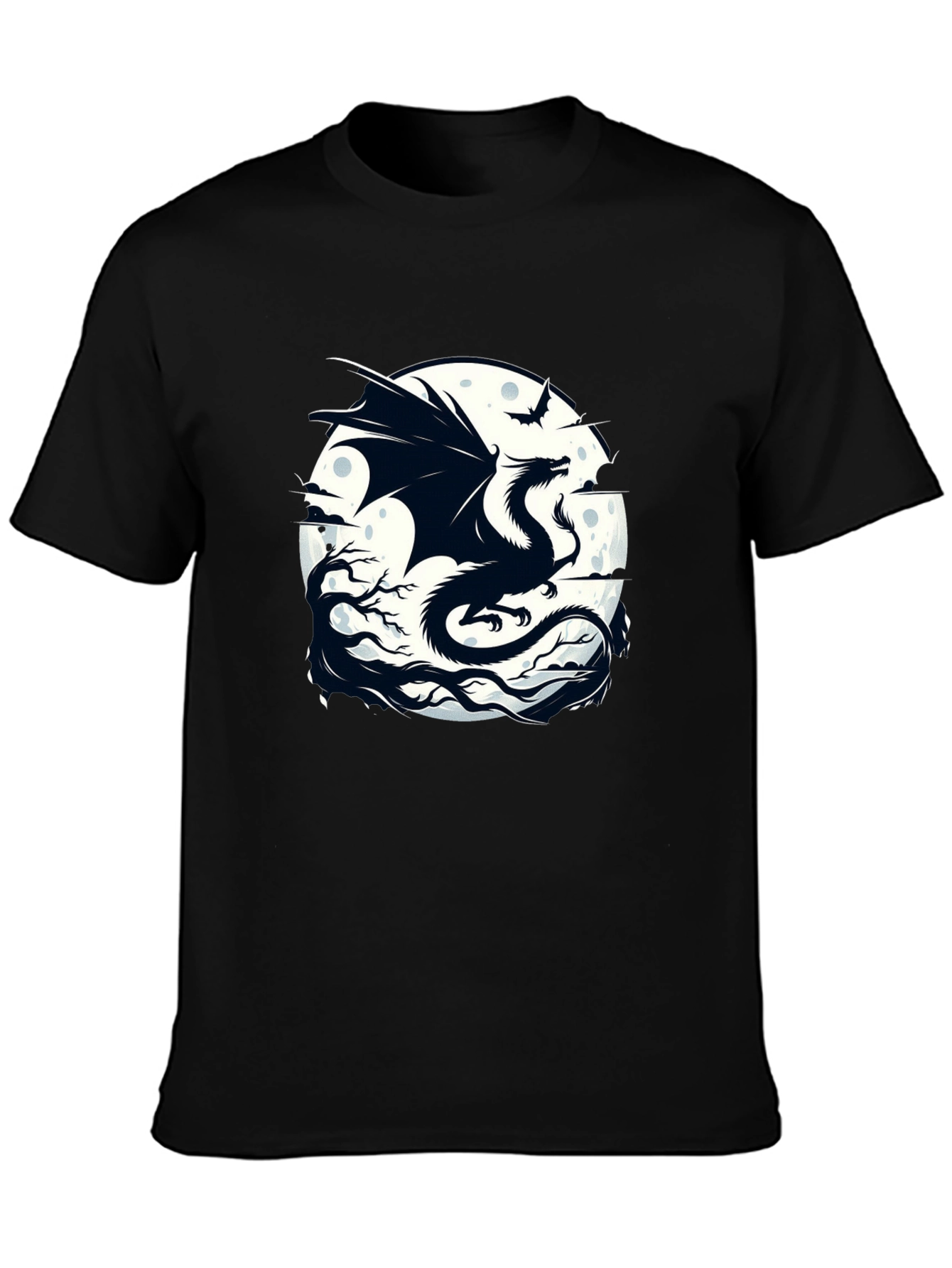 Black Dragon Moon Graphic Tee - Black view 3