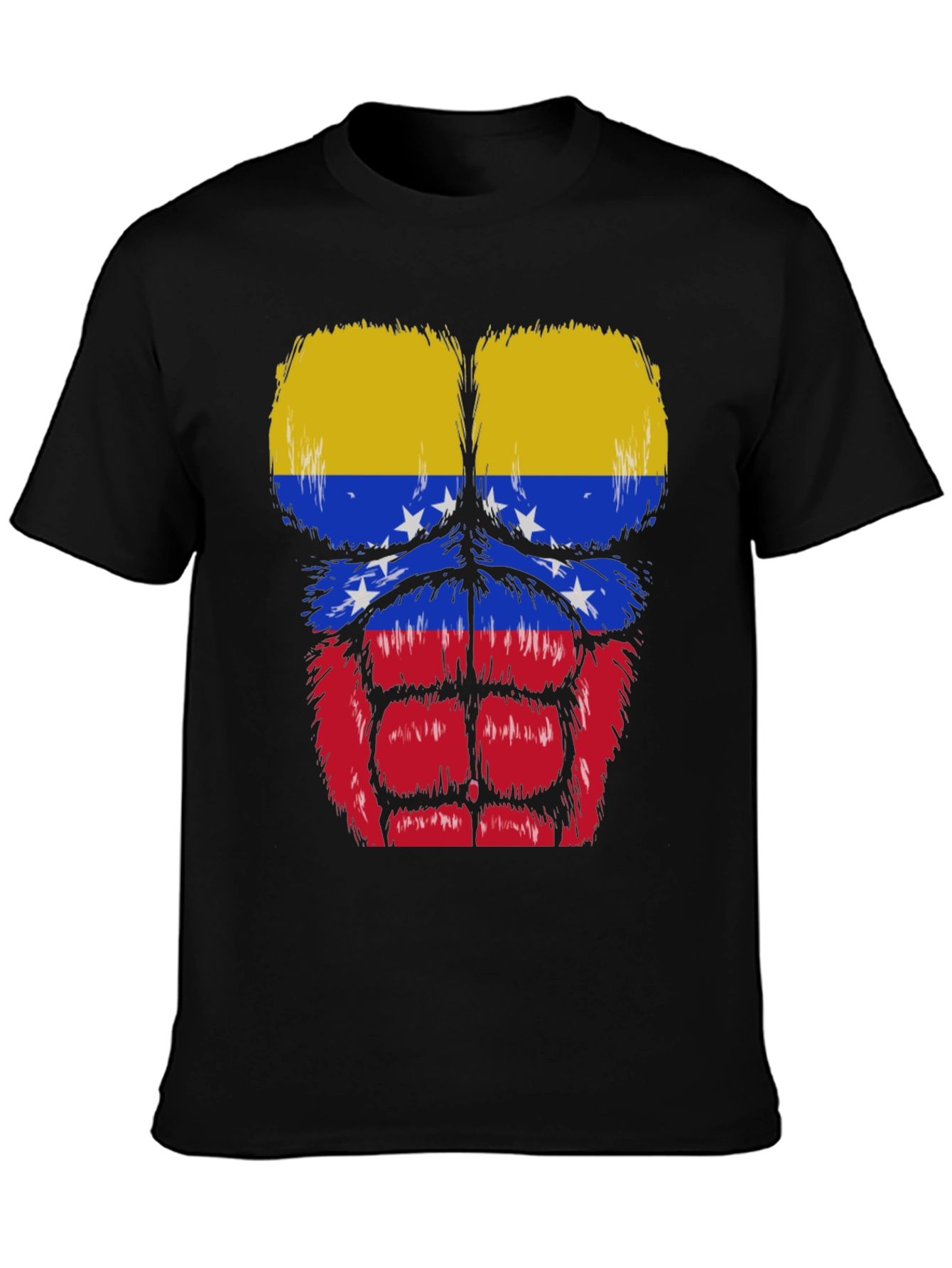 Black Venezuela Flag Muscle Graphic T-Shirt view 3