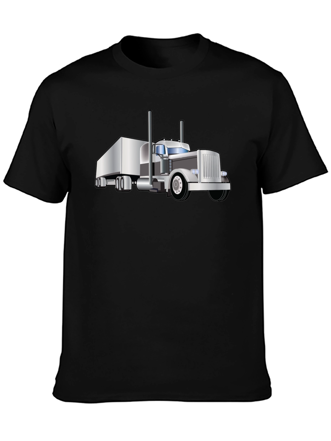 Black Truck Graphic Tee - Black Crew Neck T-Shirt view 3