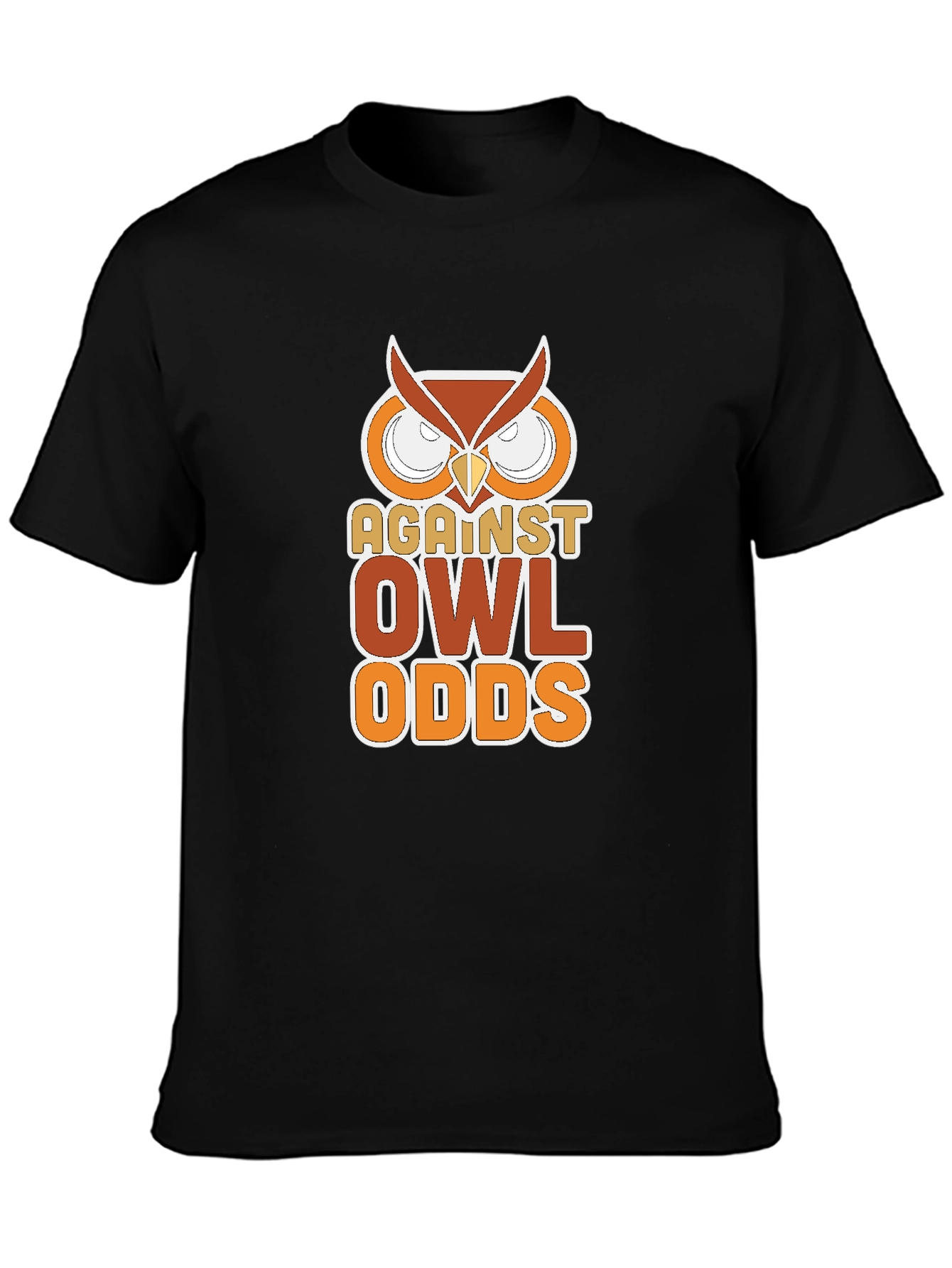 Black Against Owl Odds Graphic T-Shirt - Black view 3