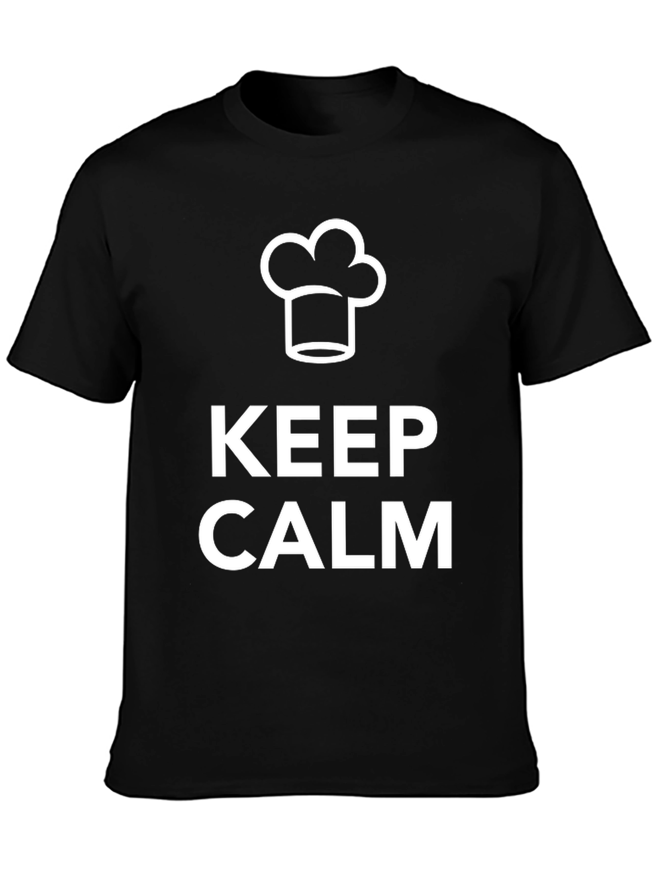 Black Keep Calm Chef T-Shirt - Black, Cotton Comfort view 3