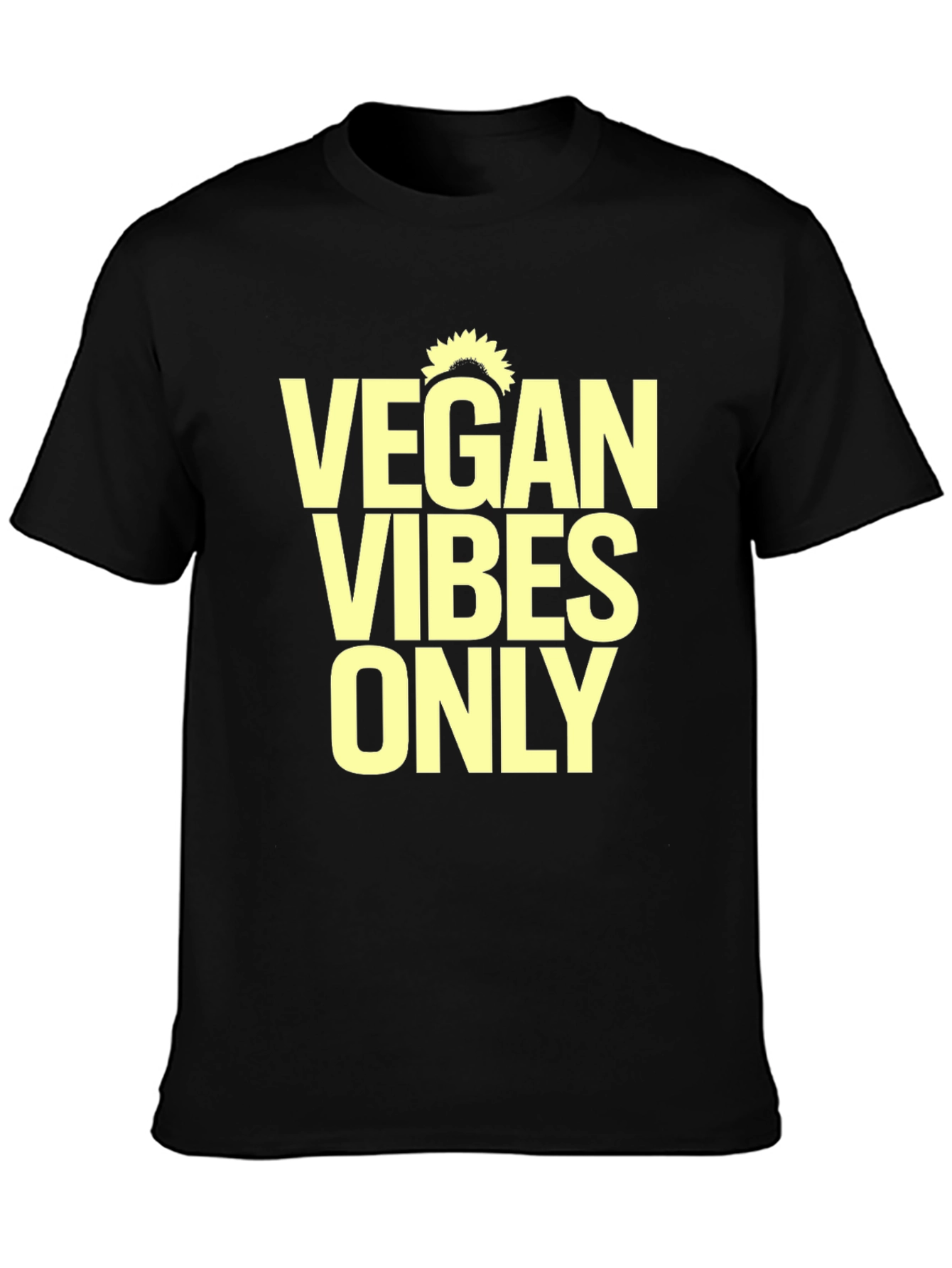 Black Vegan Vibes Only T-Shirt - Unisex Graphic Tee view 3