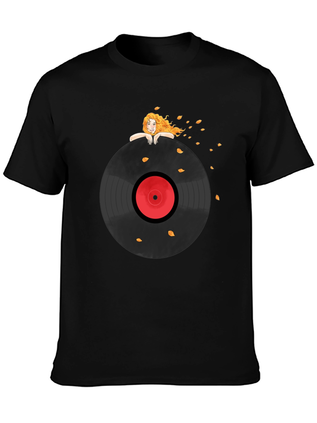 Vinyl Record Girl Graphic T-Shirt - 3
