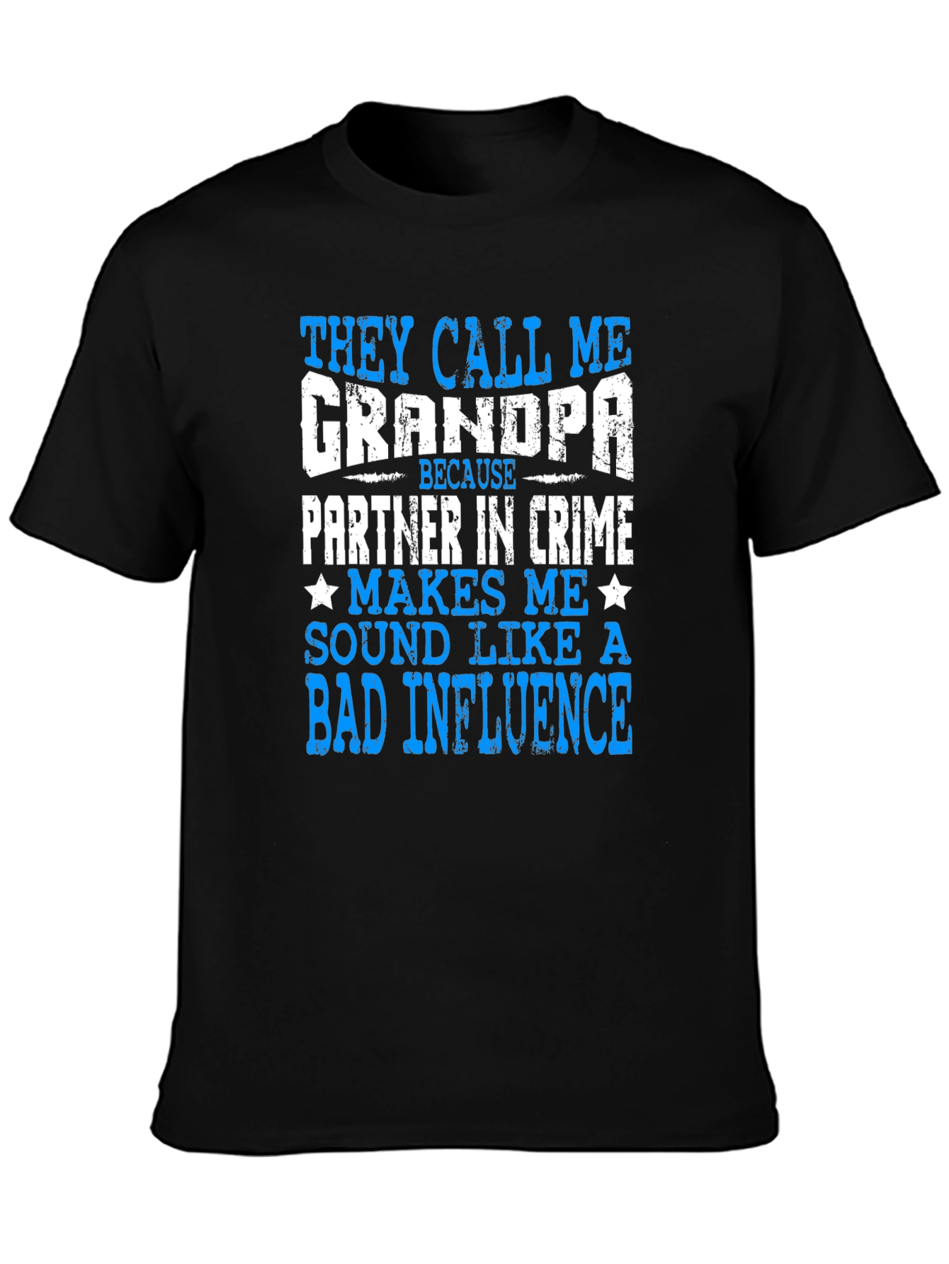 Black Funny Grandpa T-Shirt - Bad Influence view 3