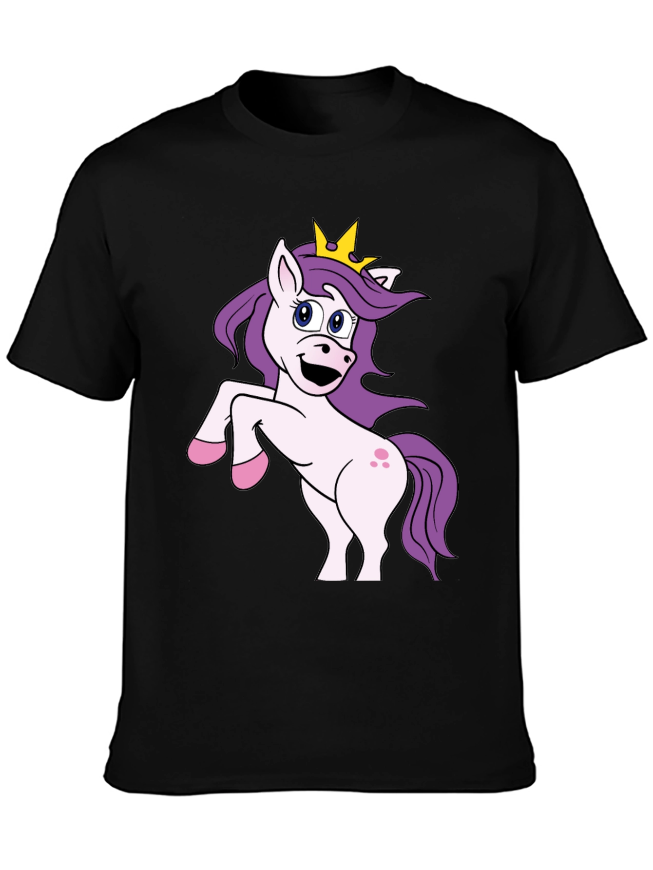 Black Unicorn Crown T-Shirt - Graphic Tee view 3
