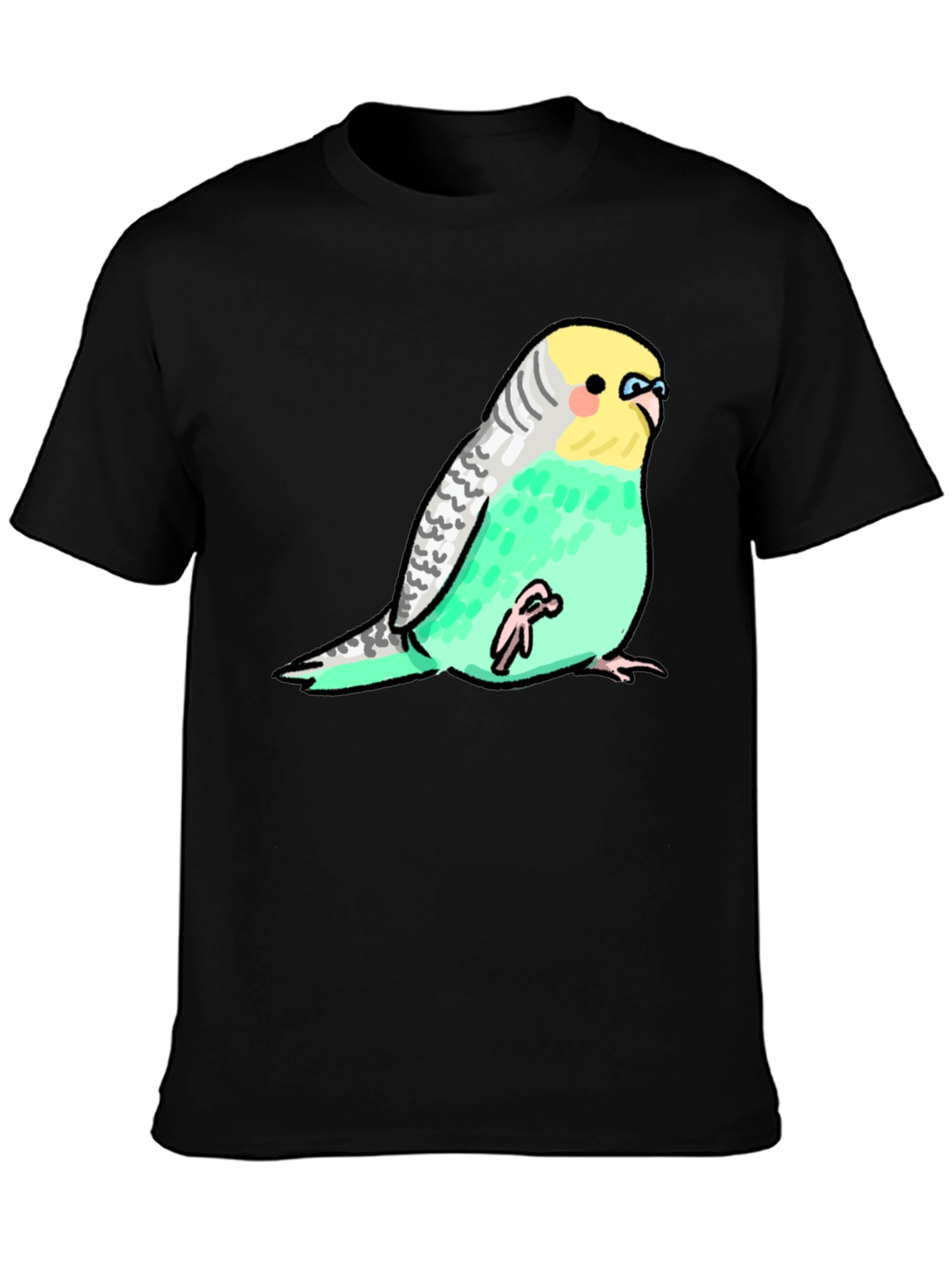 Black Budgie Bird Graphic Tee - Unique Unisex Design view 3