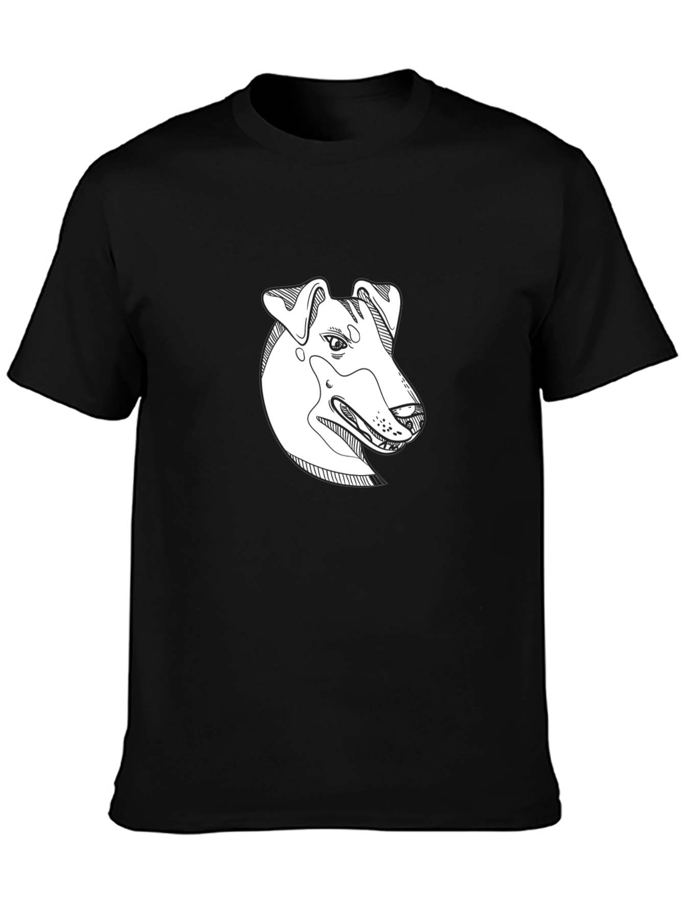 Dog Sketch Black T-Shirt - 3
