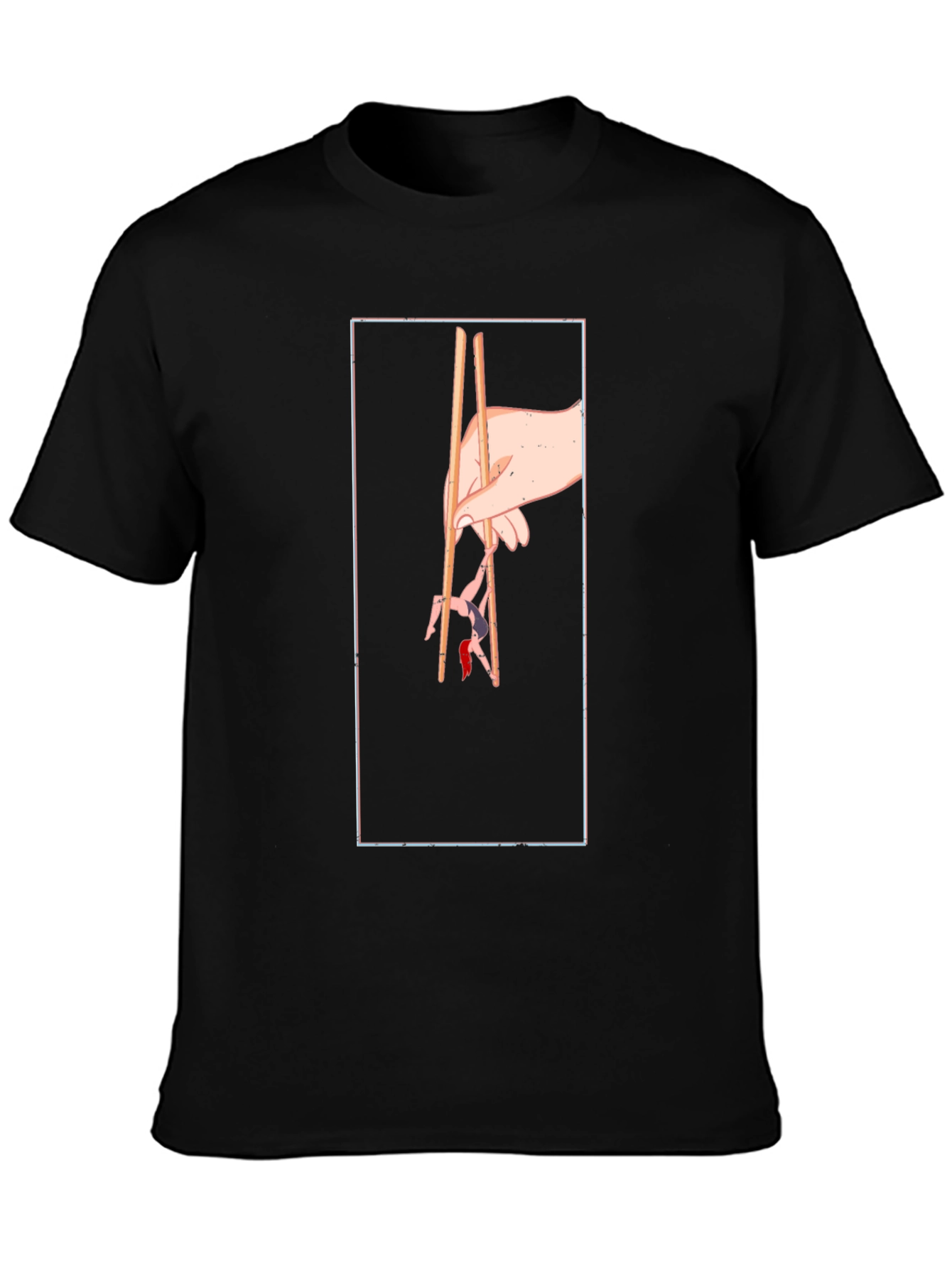Black Chopstick Art Graphic Tee view 3