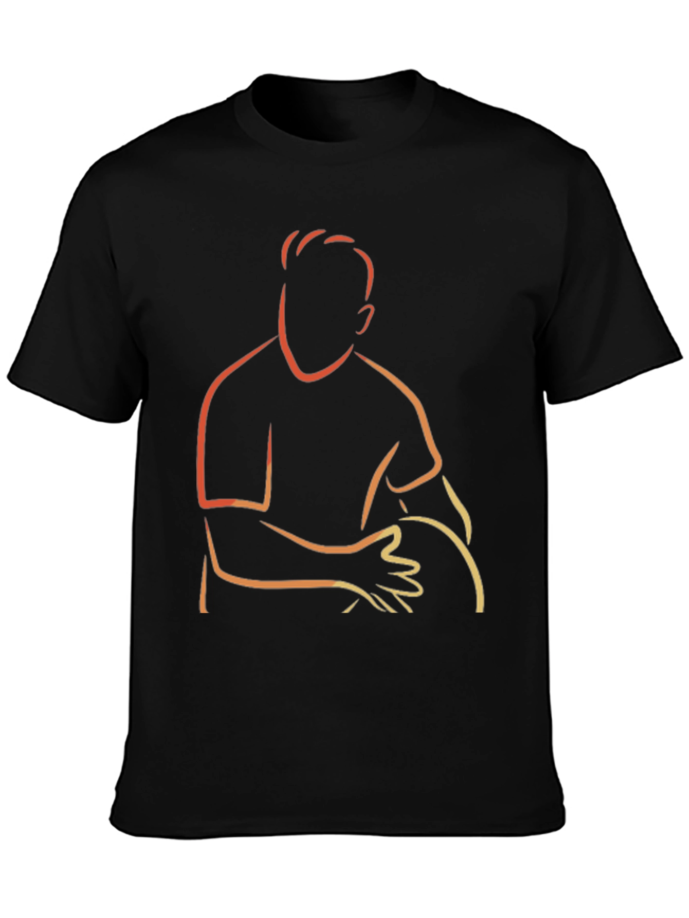 Black Minimalist Drummer Graphic Tee - Modern Line Art view 3