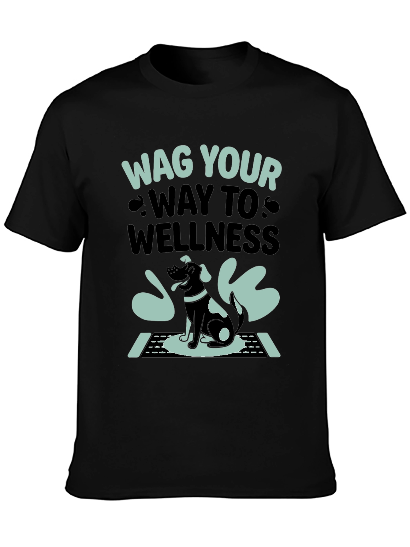 Black Wag Your Way to Wellness T-Shirt - Black view 3
