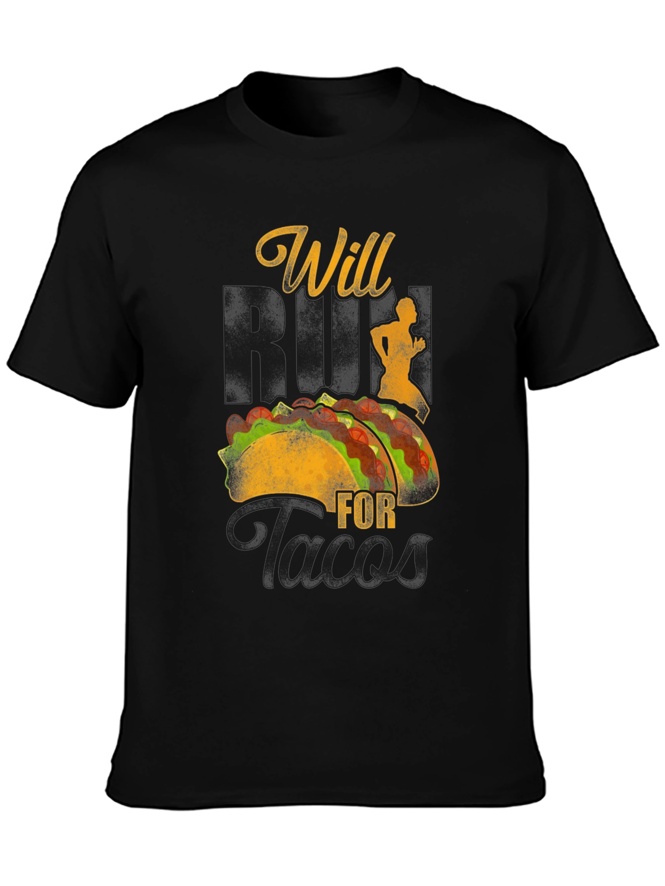 Black Will Run For Tacos Graphic Tee view 3