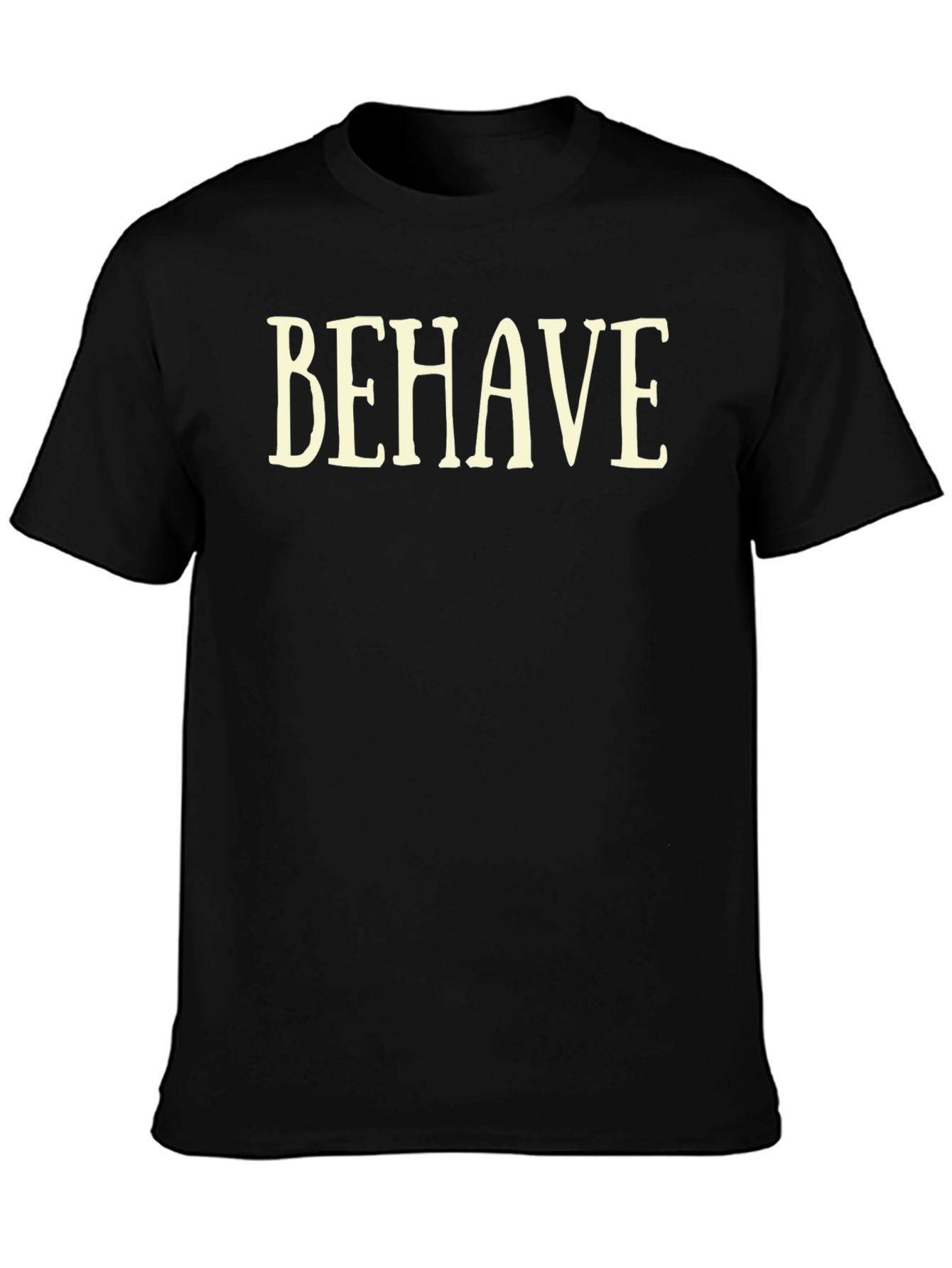 Black Behave T-Shirt - Classic Black Tee view 3