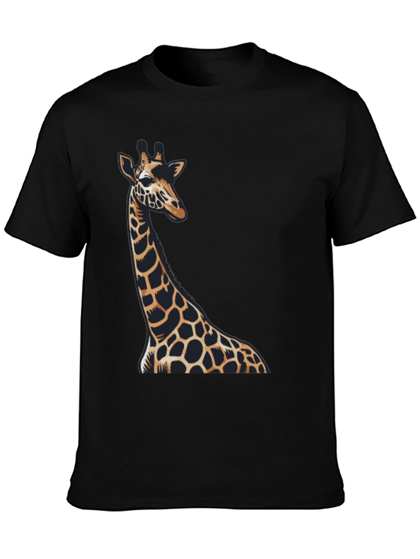 Black Giraffe Graphic Black T-Shirt view 3