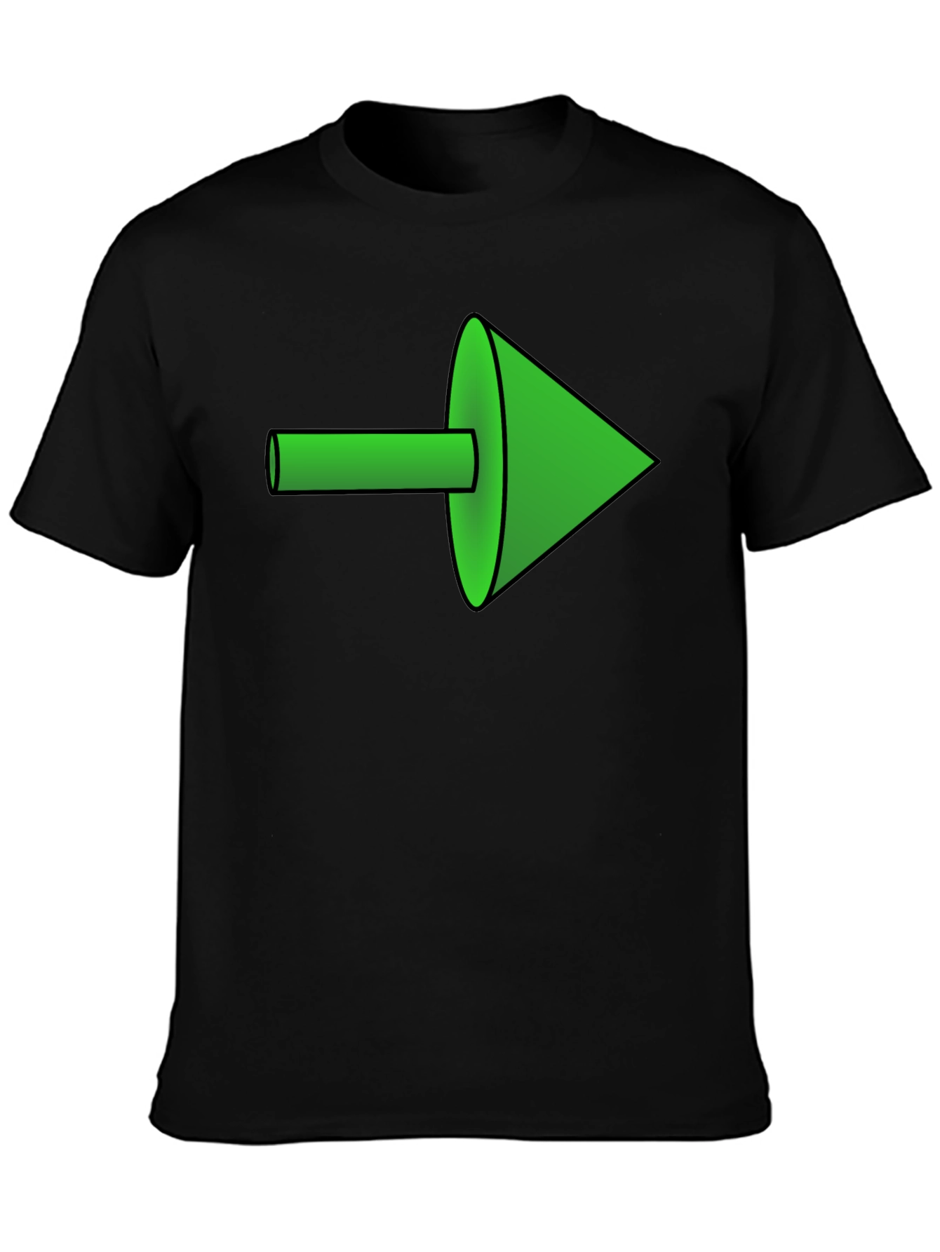 Black Green Arrow Graphic Black Tee view 3