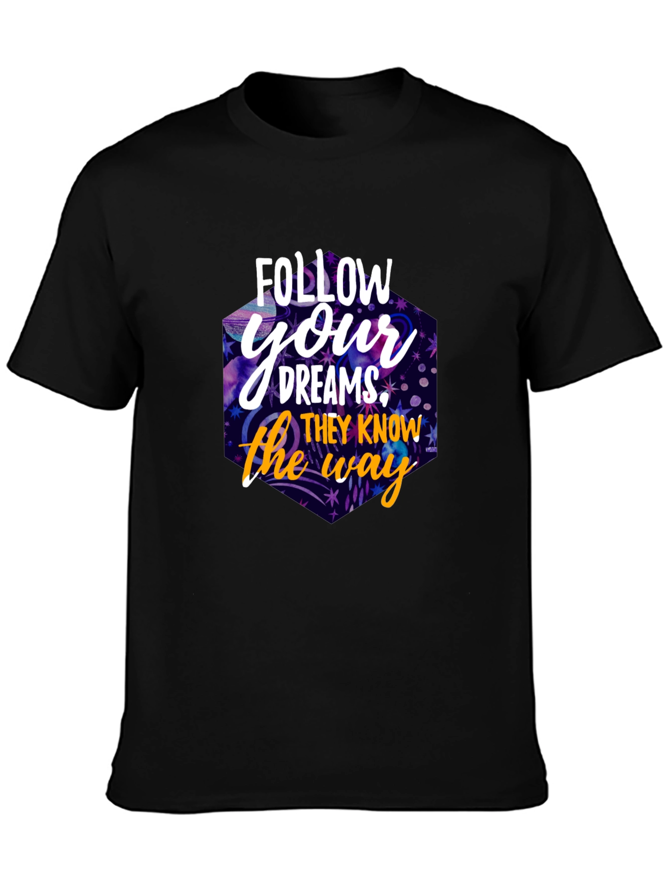 Black Follow Your Dreams Graphic T-Shirt view 3