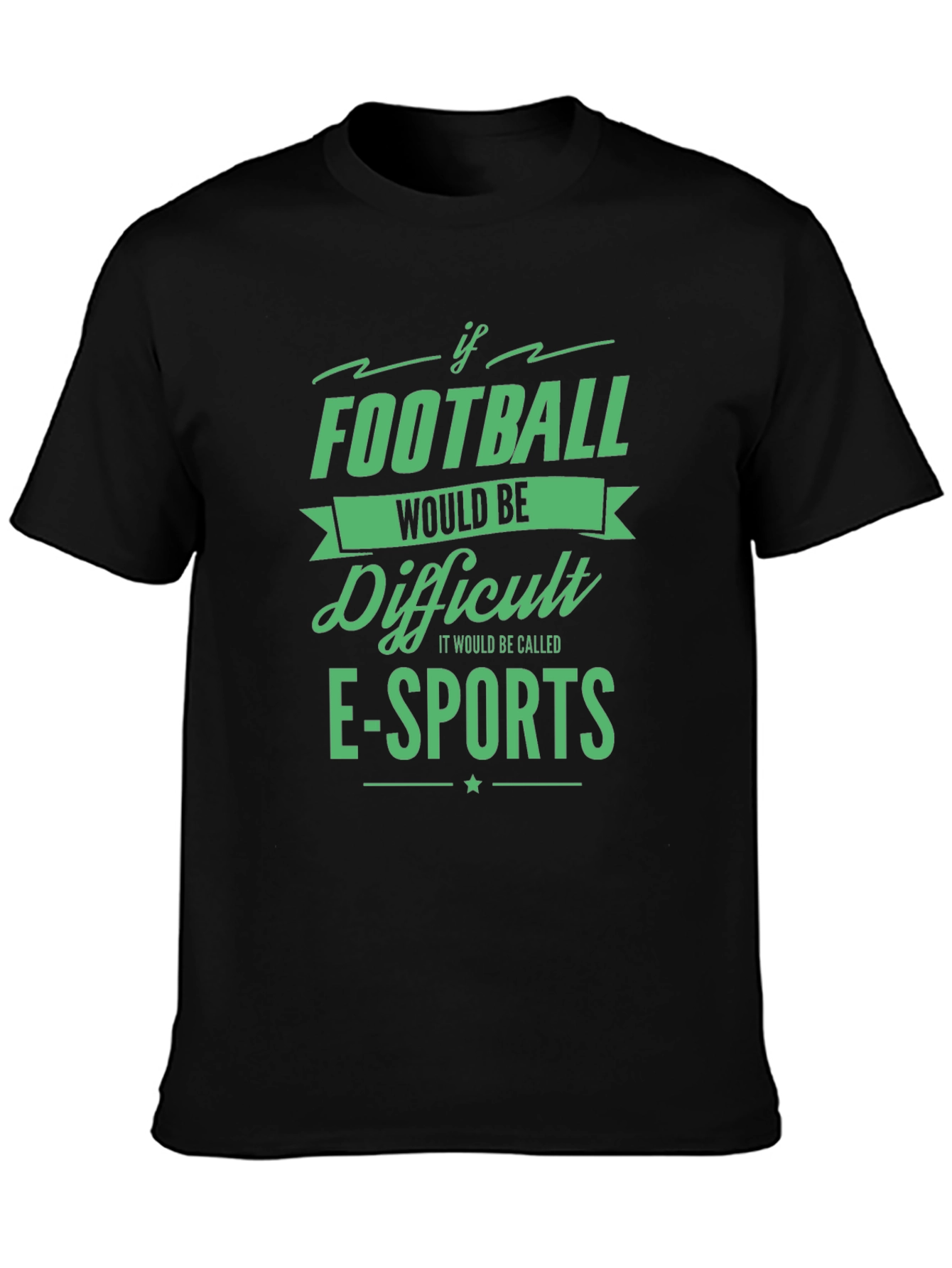 Black Football vs Esports Black Graphic Tee view 3