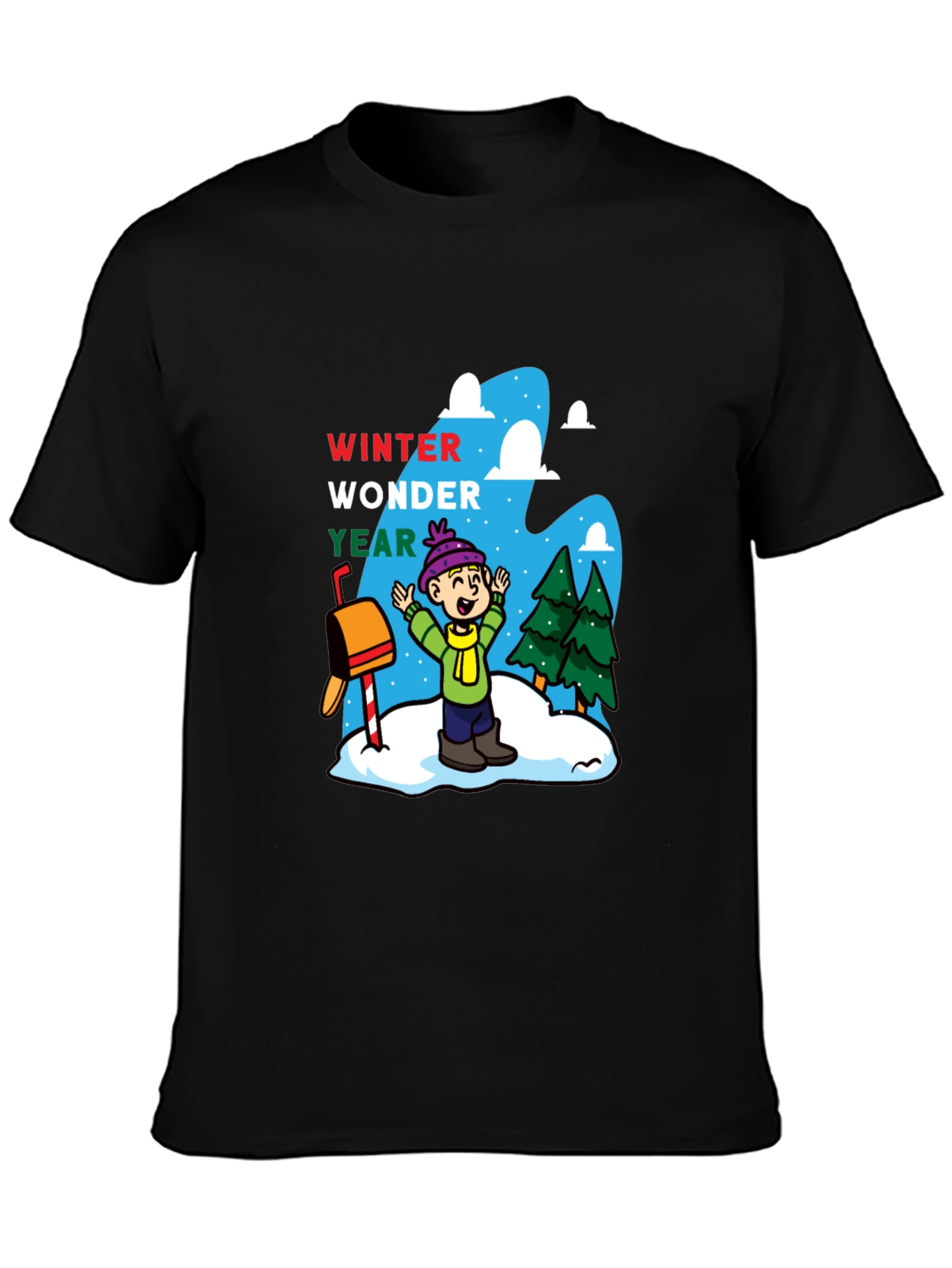 Black Winter Wonder Year T-Shirt view 3