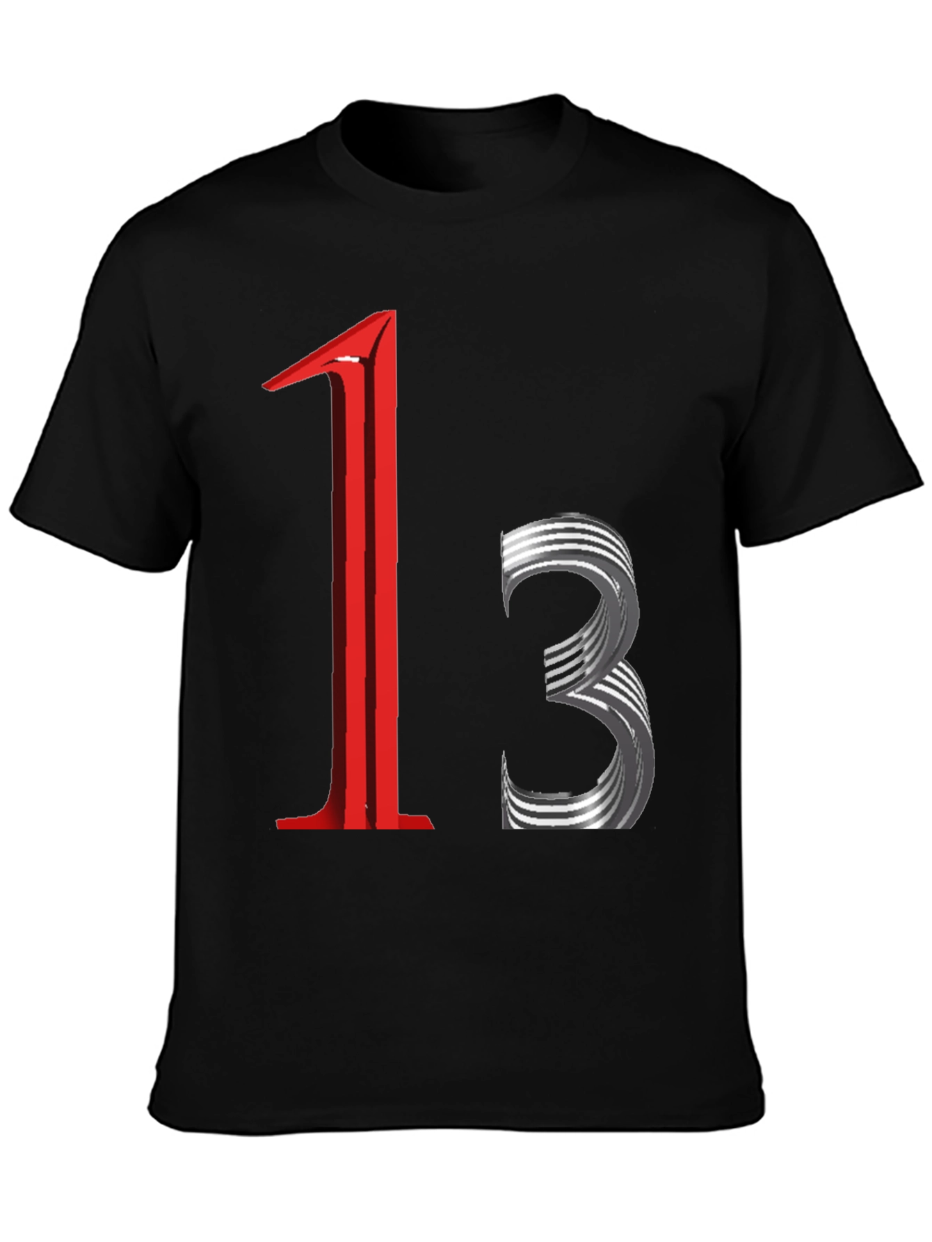 Black Edgy Graphic Tee - 13 Design view 3