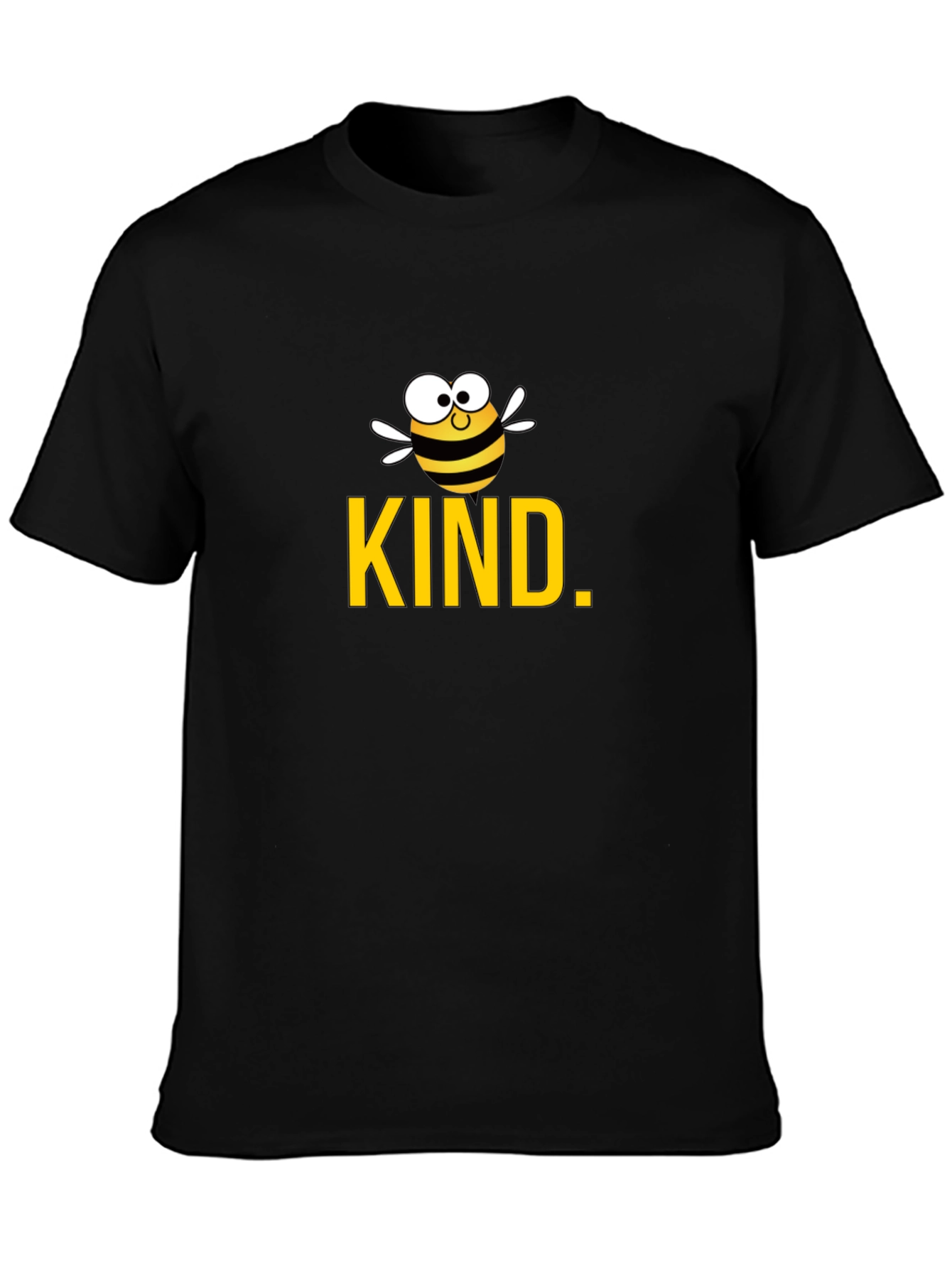 Black Be Kind Bee Graphic Tee - Black Cotton T-Shirt view 3